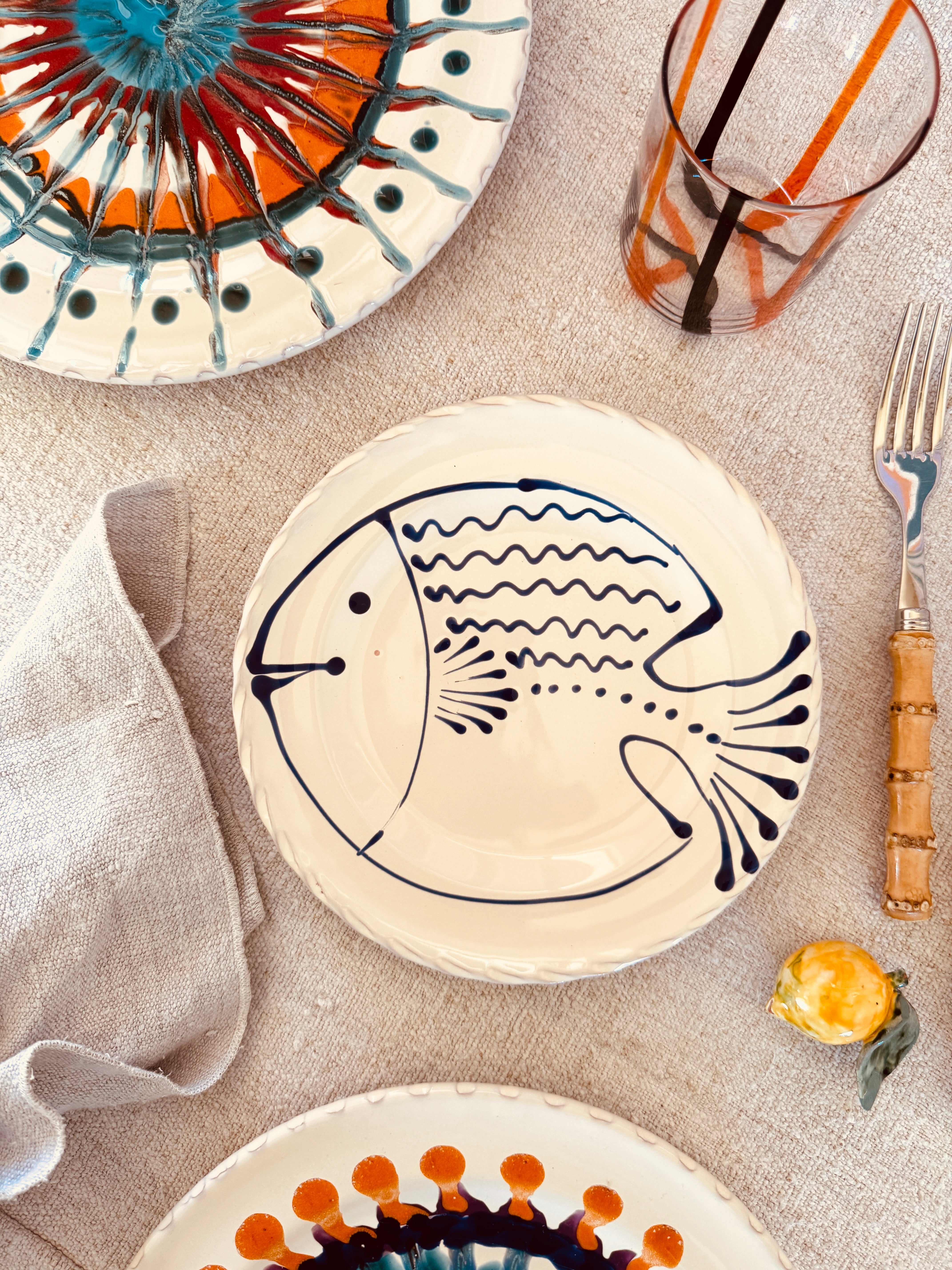 Handgefertigter Antipasti Teller 20 cm | Kleiner Keramikteller (Unikat)