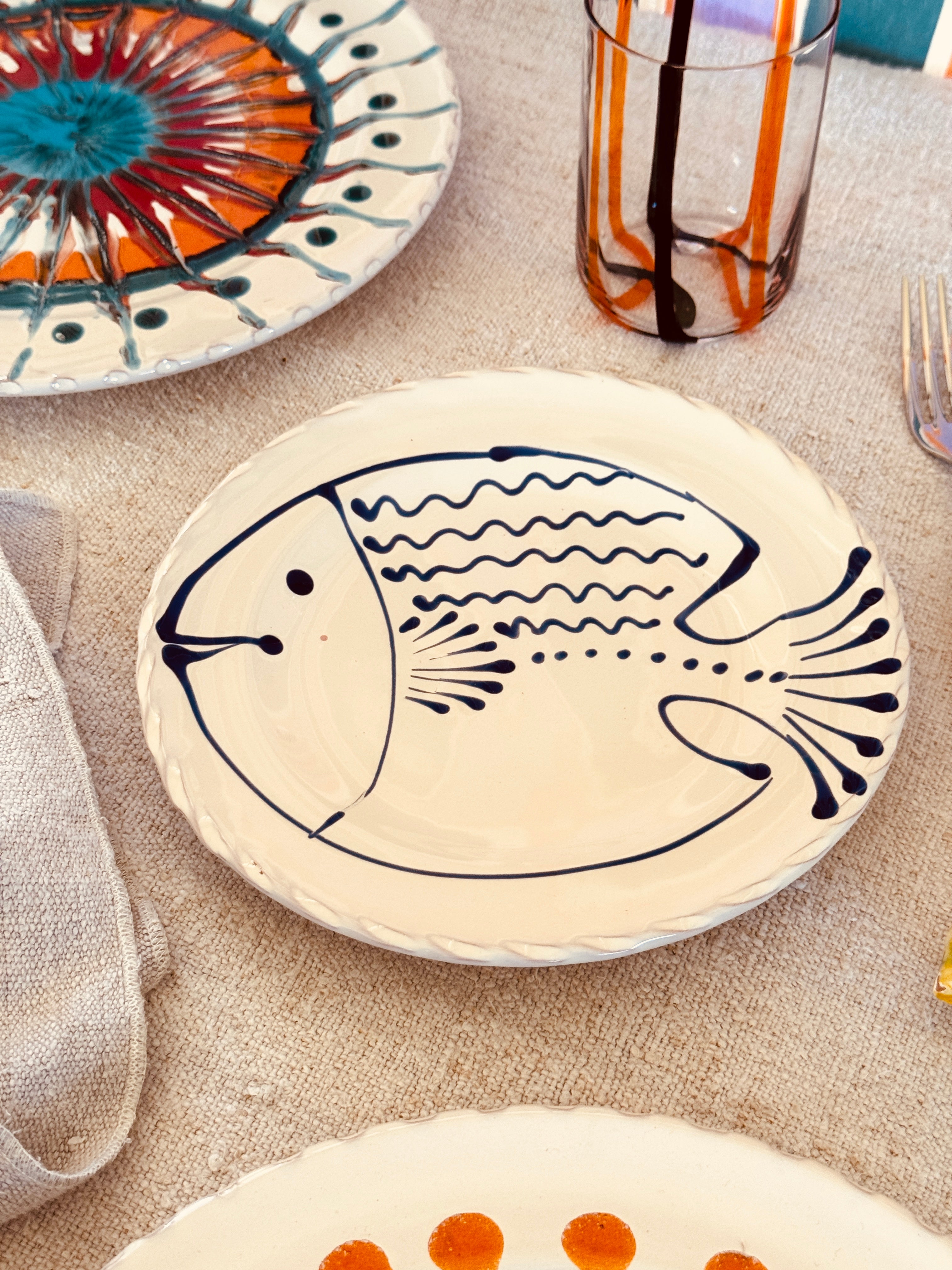 Handgefertigter Antipasti Teller 20 cm | Kleiner Keramikteller (Unikat)