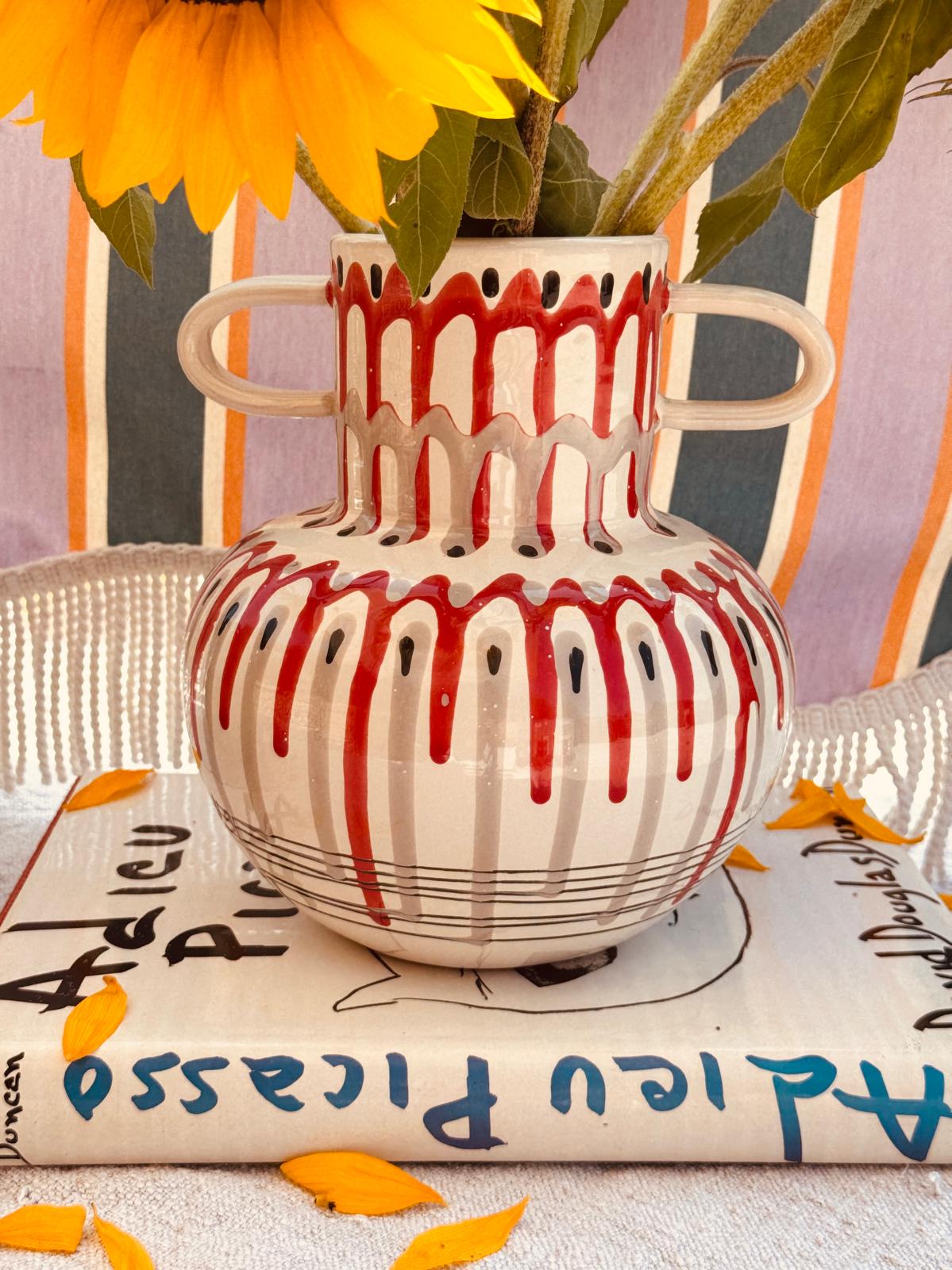 Psychodelic Vaso "Vintage Vibes" - one of a Kind - 23cm