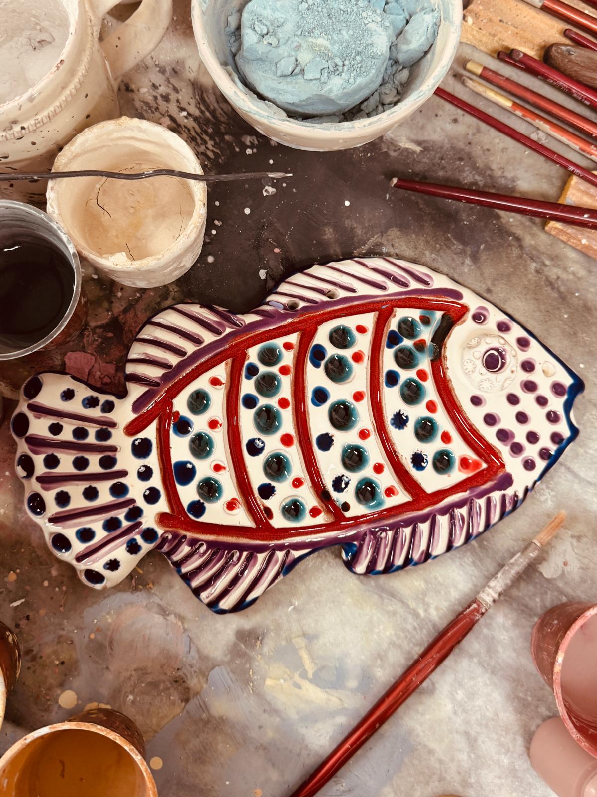 "Mediterranean Muse" Ceramic Deko Fish
