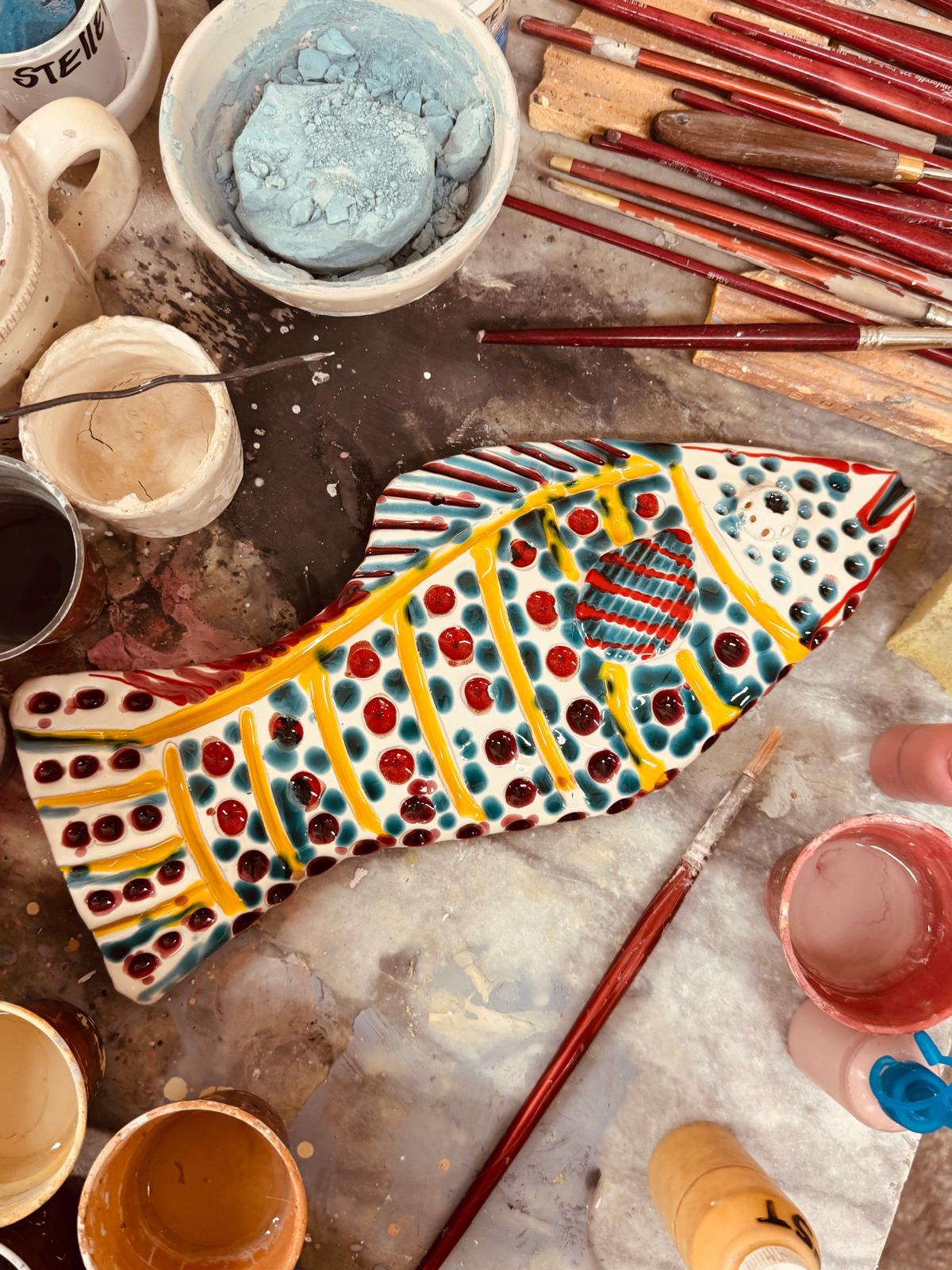 "Mediterranean Muse" Ceramic Deko Fish