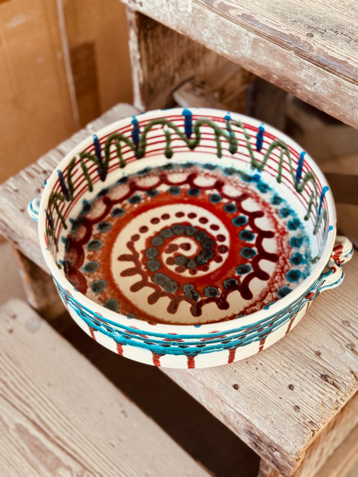 Psychodelic Ovenproof Bowl "Unique Piece" 34cm