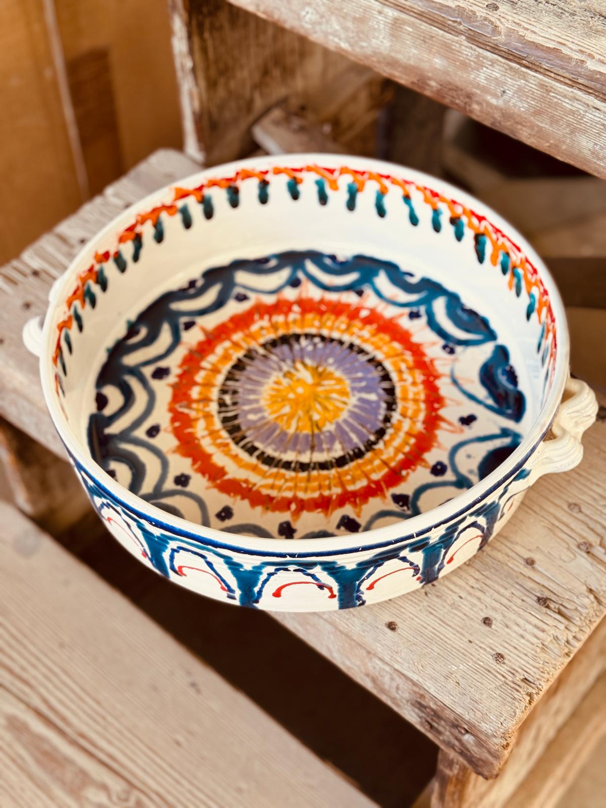 Psychodelic Ovenproof Bowl "Unique Piece" 34cm