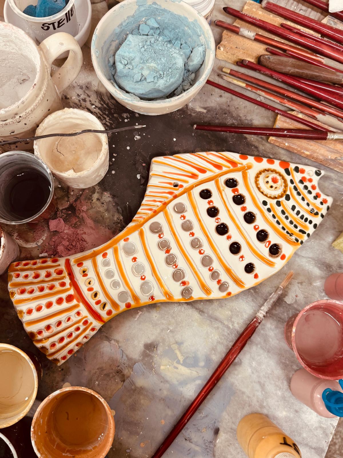 "Mediterranean Muse" Ceramic Deko Fish