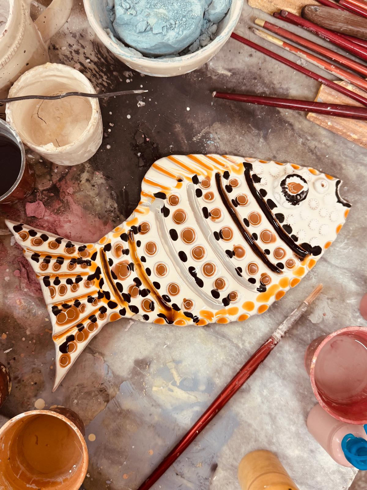 "Mediterranean Muse" Ceramic Deko Fish