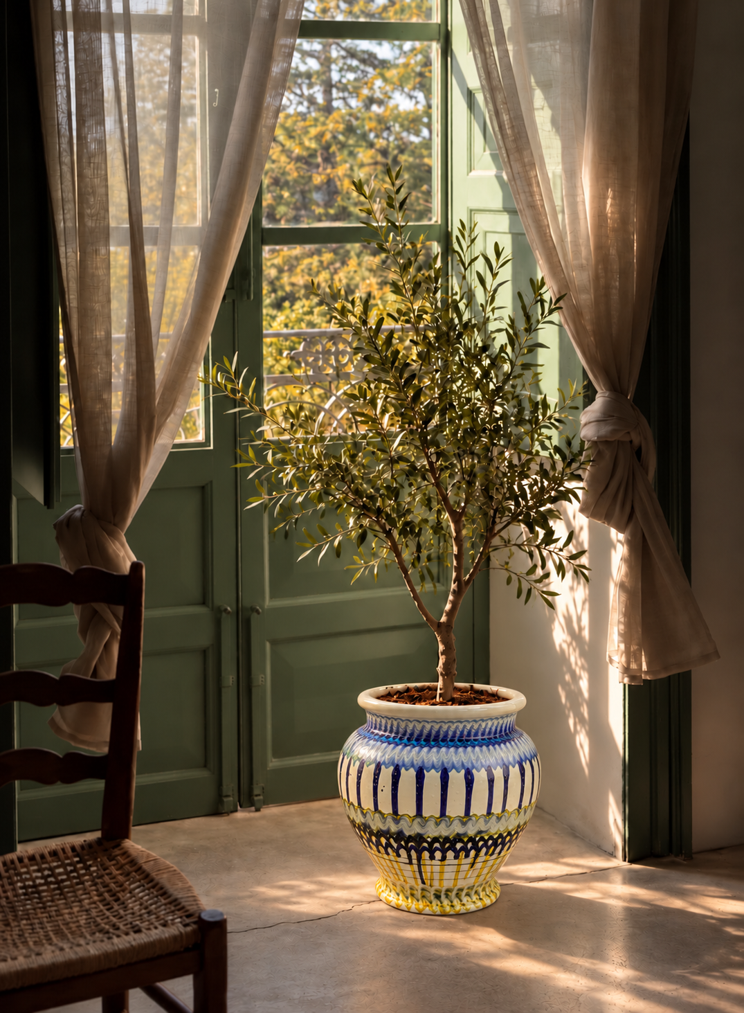 Keramik Pflanztopf handgefertigt | 38 cm Riviera Statement Piece