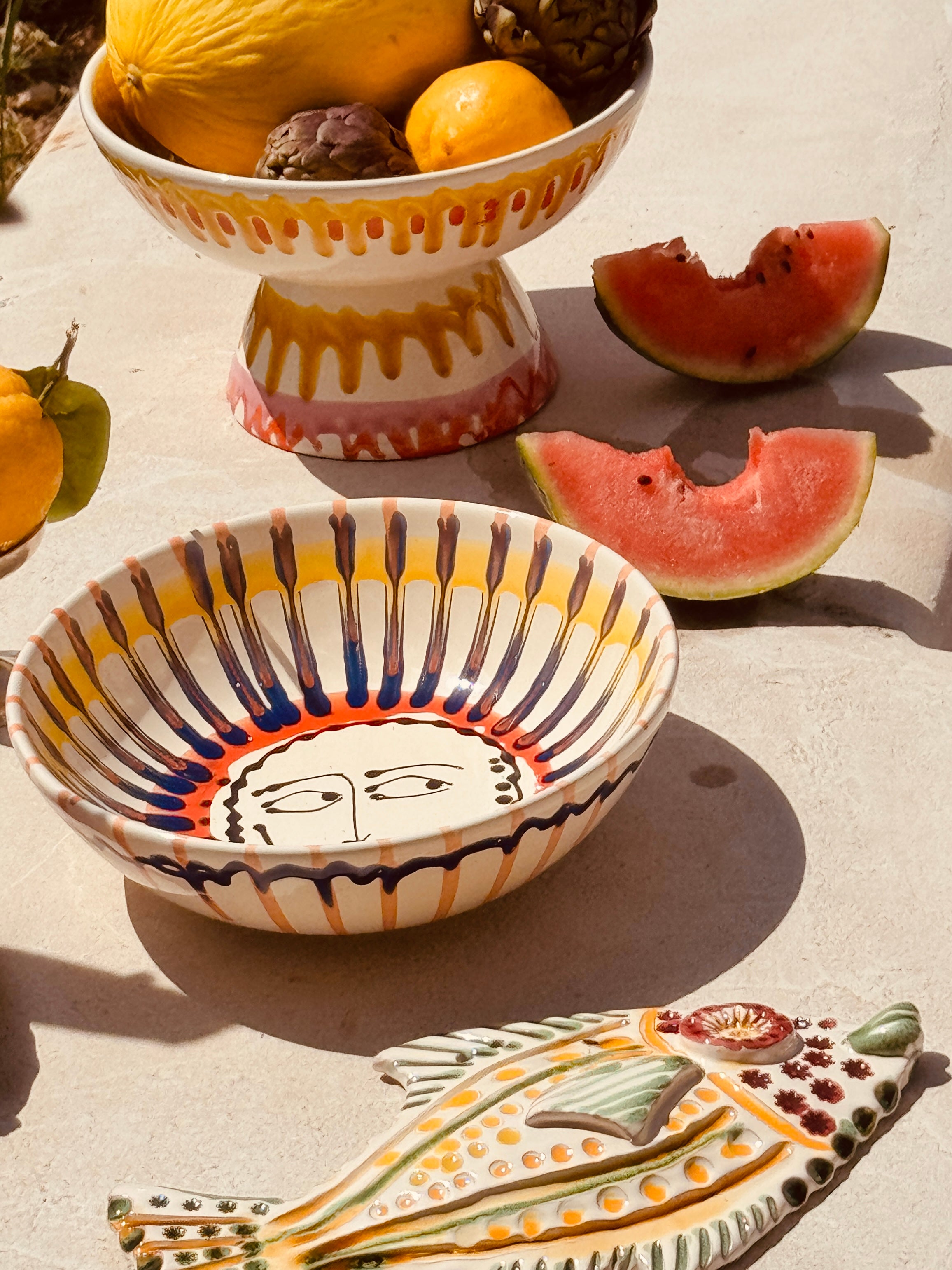 Psychodelic & Viso Salad Bowl  - 26cm  "Maria from Pugli"