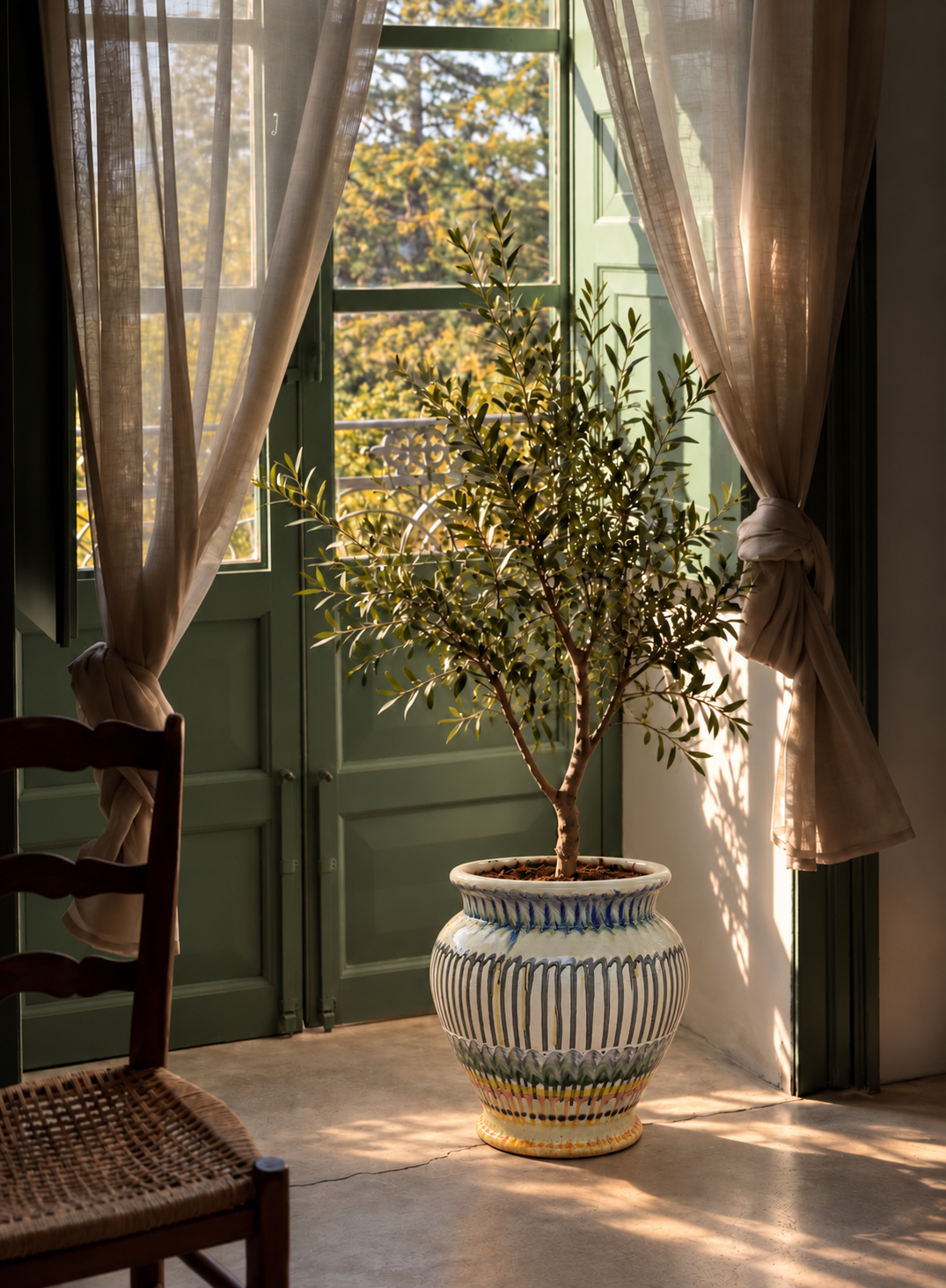 Keramik Pflanztopf handgefertigt | 38 cm Riviera Statement Piece