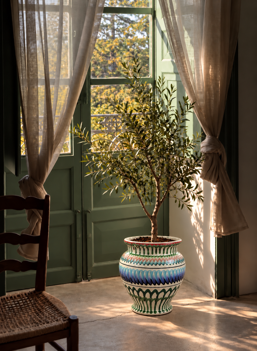 Keramik Pflanztopf handgefertigt | 38 cm Riviera Statement Piece