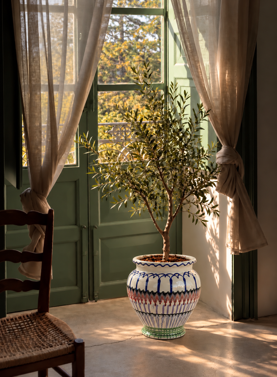 Keramik Pflanztopf handgefertigt | 38 cm Riviera Statement Piece