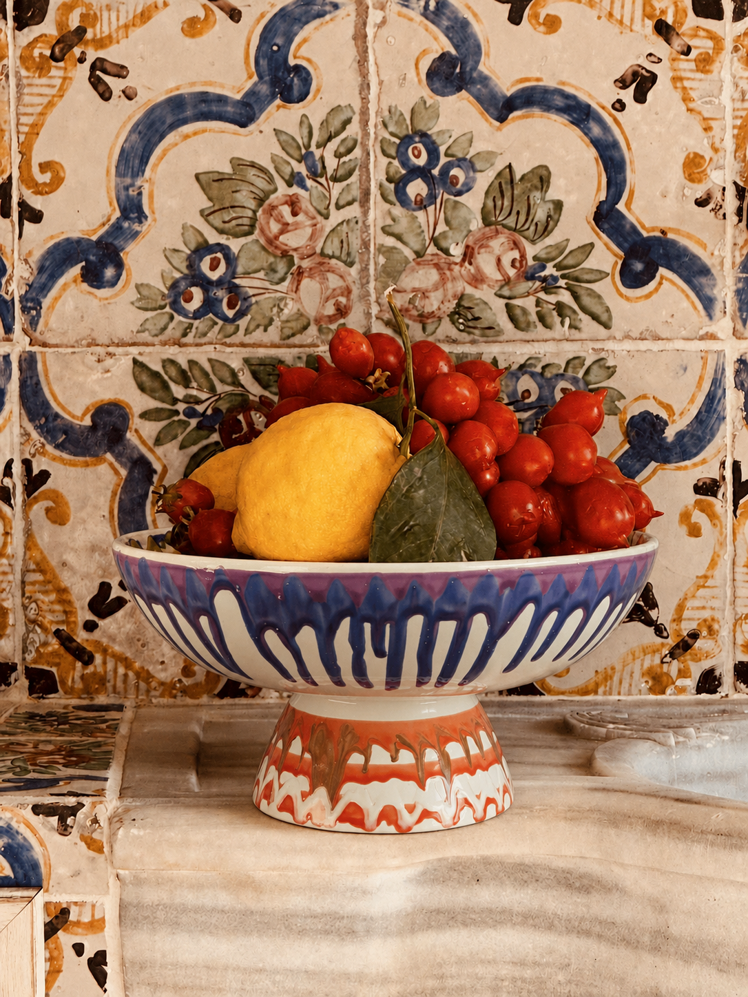 Handmade Italian Ceramic High Bowl 30 cm | Studio Riviera