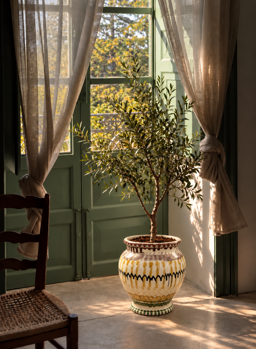 Keramik Pflanztopf handgefertigt | 38 cm Riviera Statement Piece