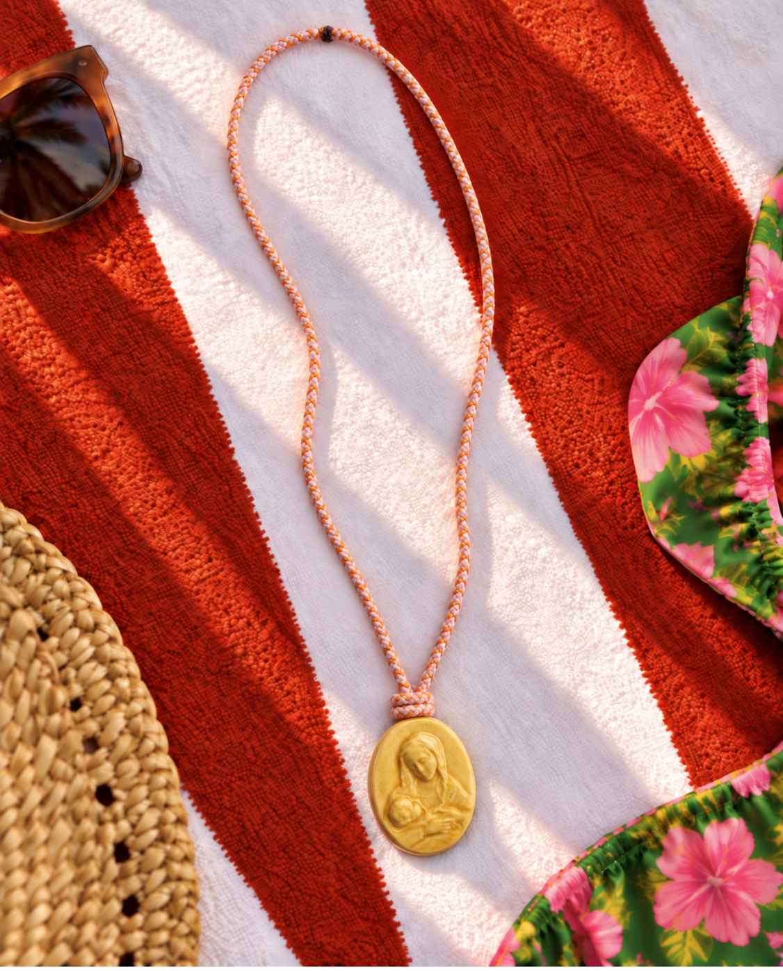 Mrs. Riviera's handmade & unique Ceramic Talisman Necklace "Honey"
