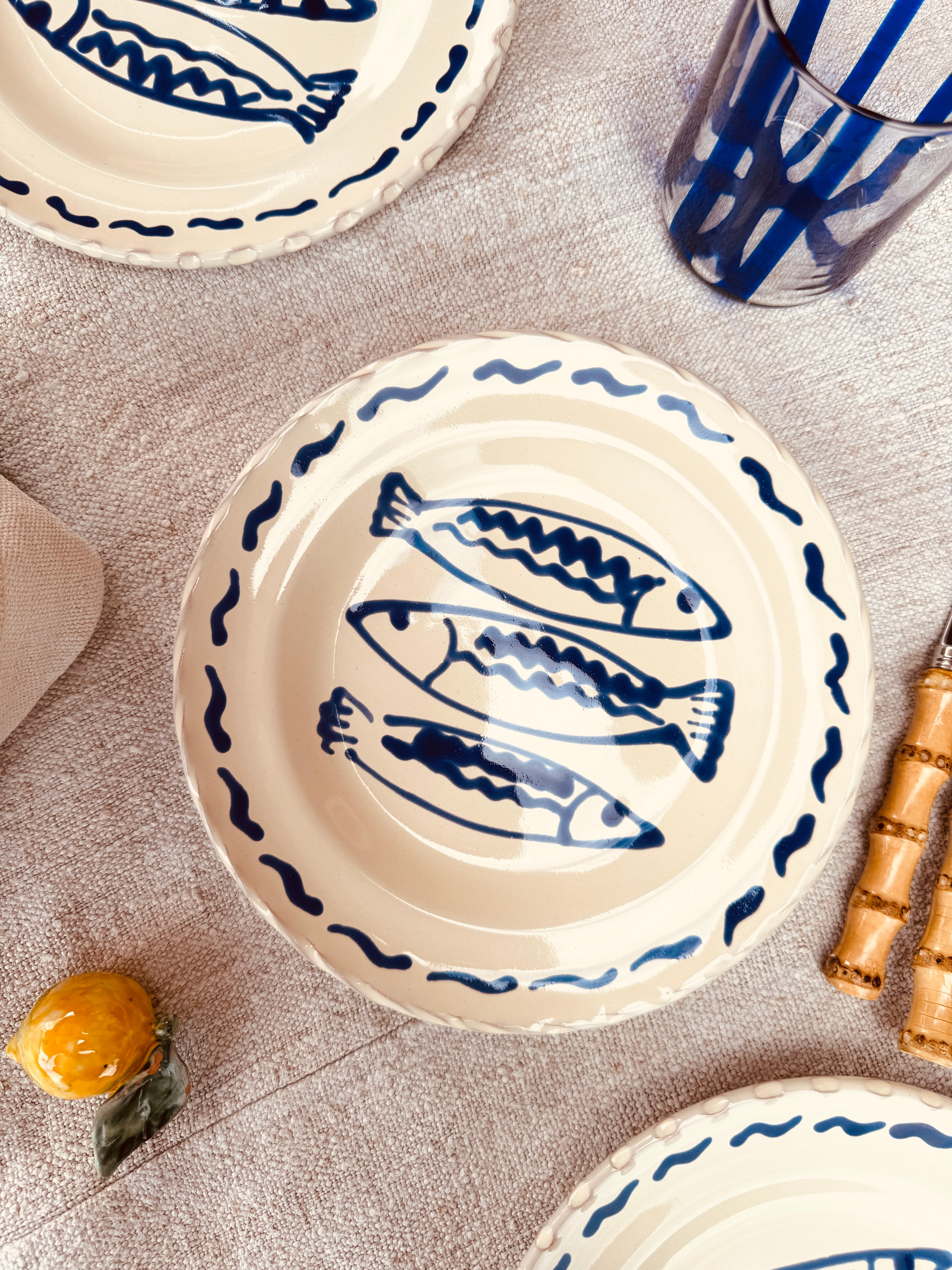 Psychodelic Antipasti-Teller - 20cm „tre Pesci blu innamorati“ 💕
