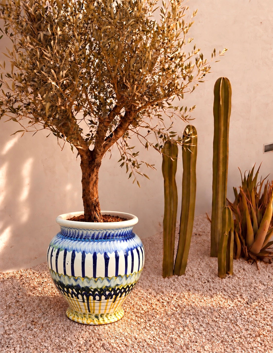 Keramik Pflanztopf handgefertigt | 38 cm Riviera Statement Piece