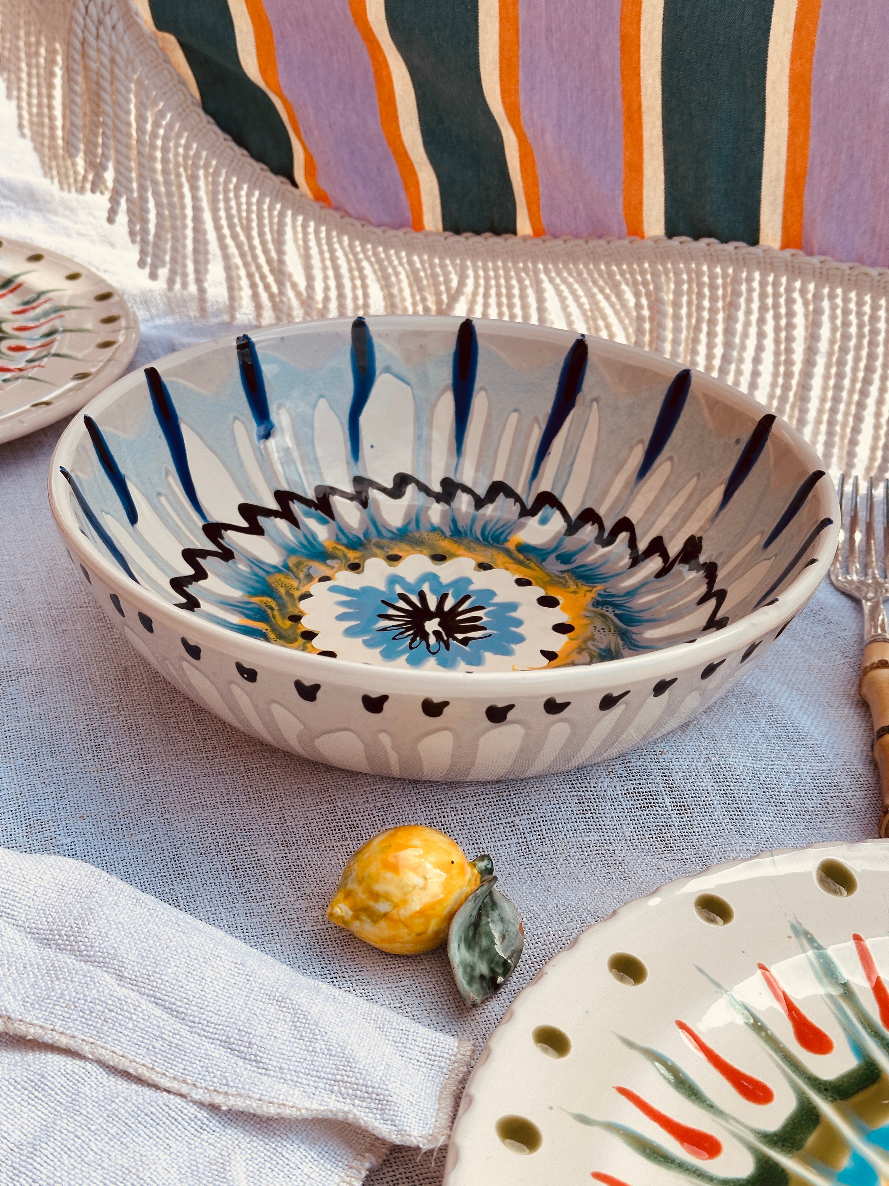 Psychodelic Salad Bowl  - 26cm  "Handmade in  Puglia with Love"