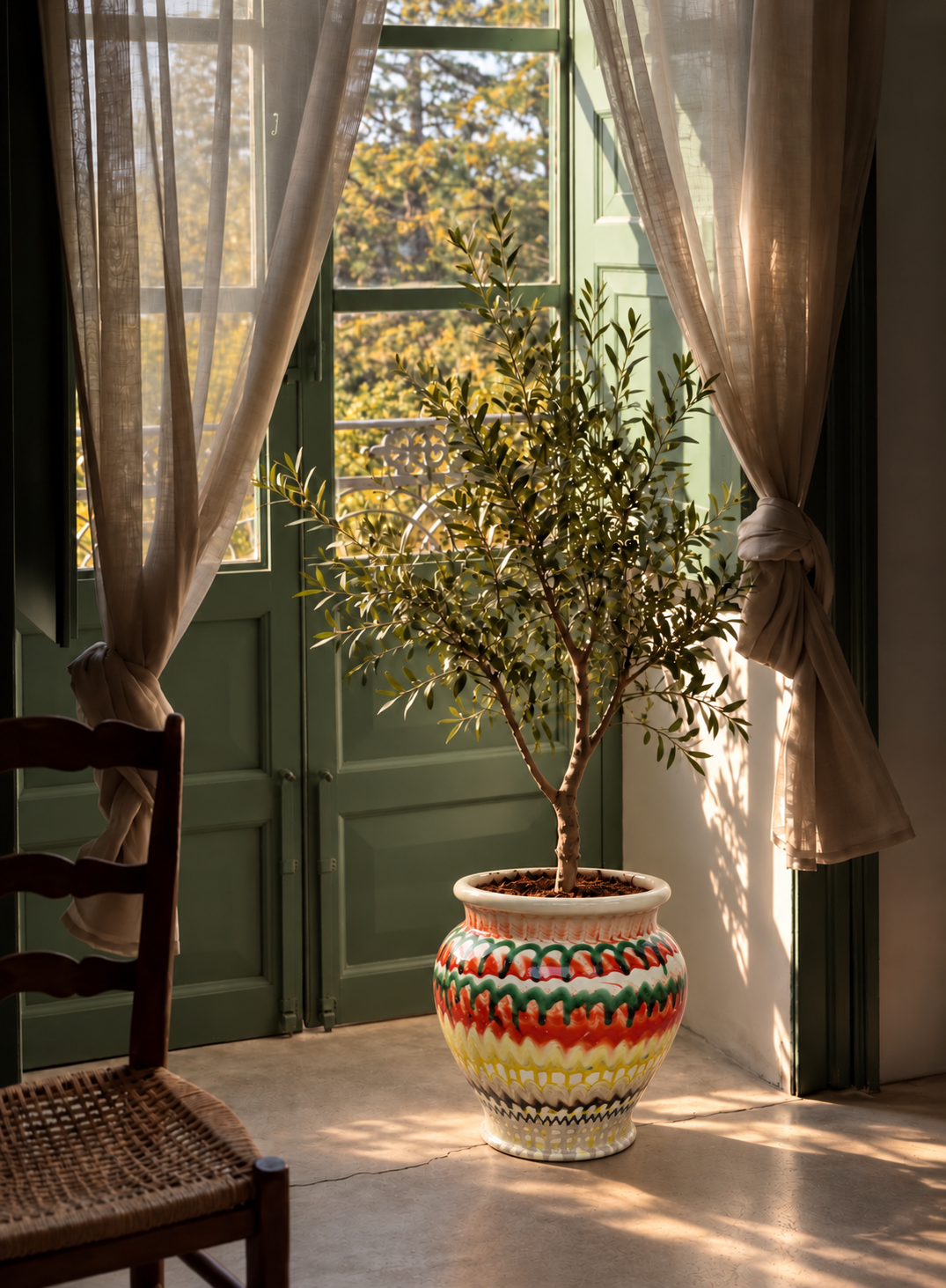 Keramik Pflanztopf handgefertigt | 38 cm Riviera Statement Piece