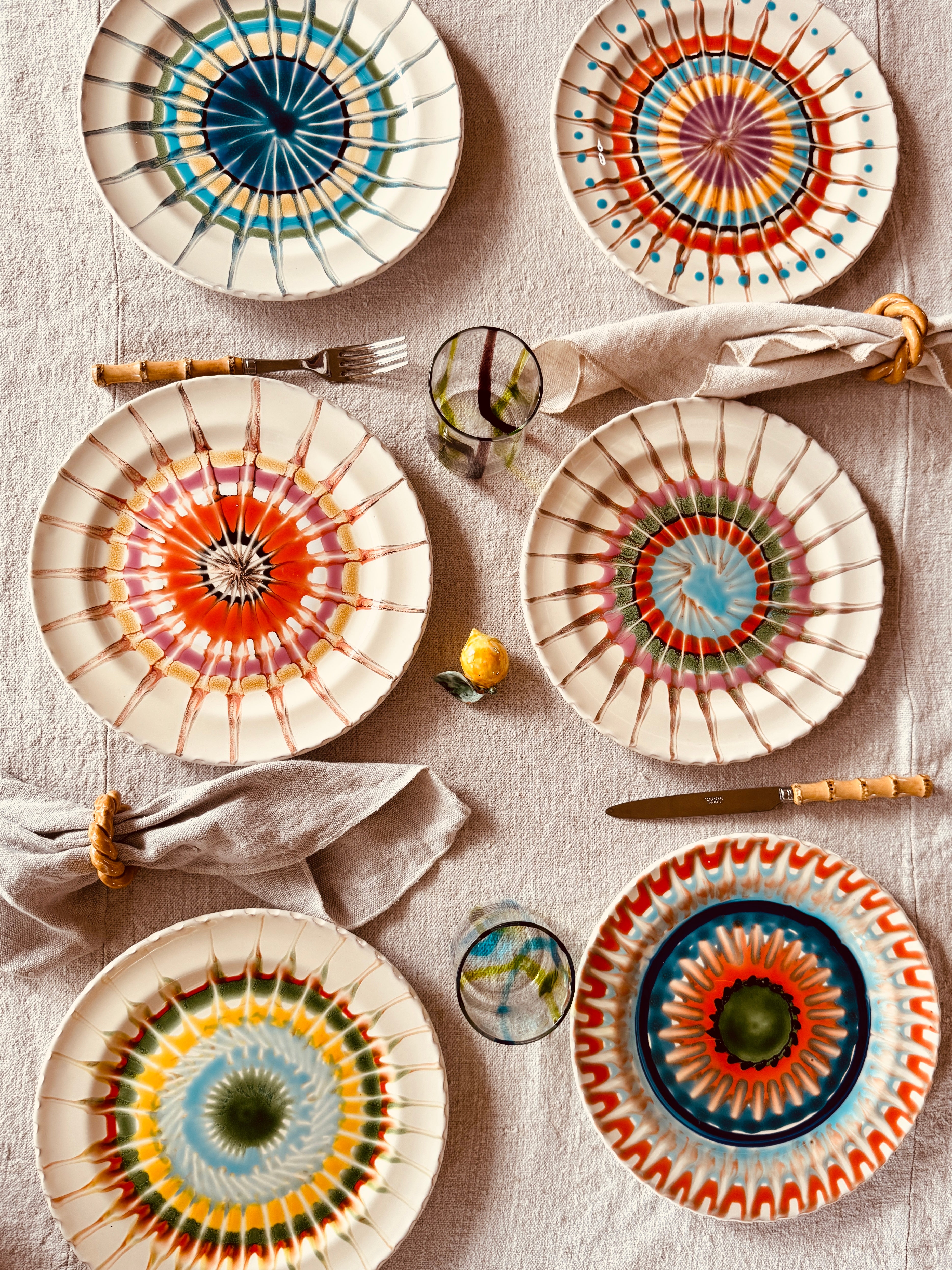 Psychodelic Speiseteller 27cm "Magic Mix" 6er Set