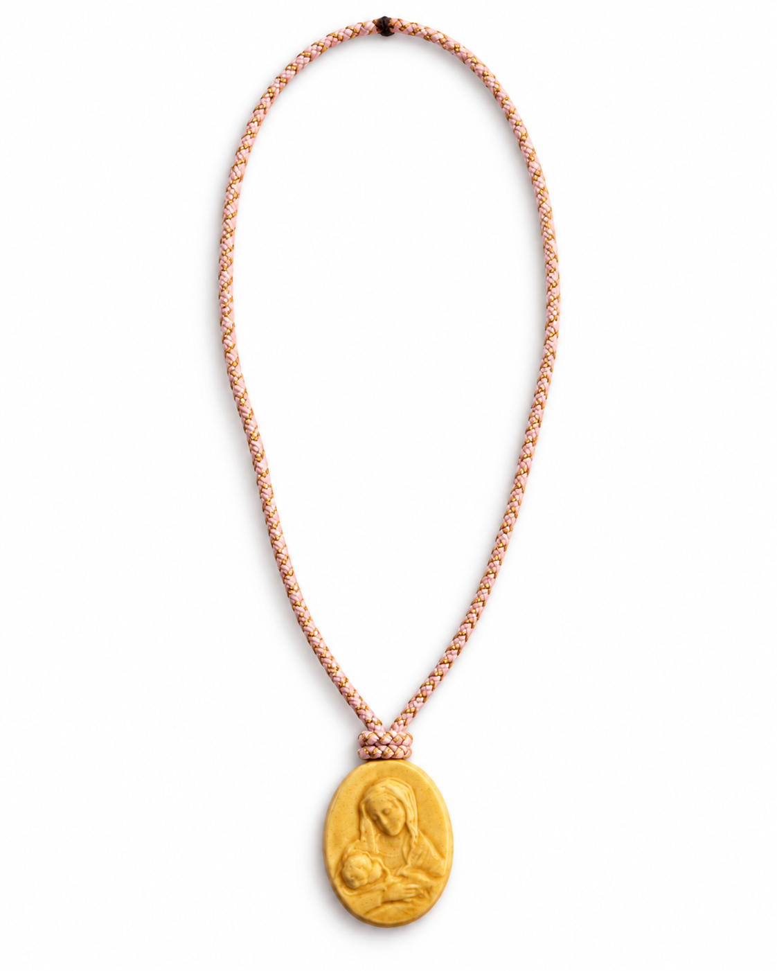 Mrs. Riviera's handmade & unique Ceramic Talisman Necklace "Light Lemon"