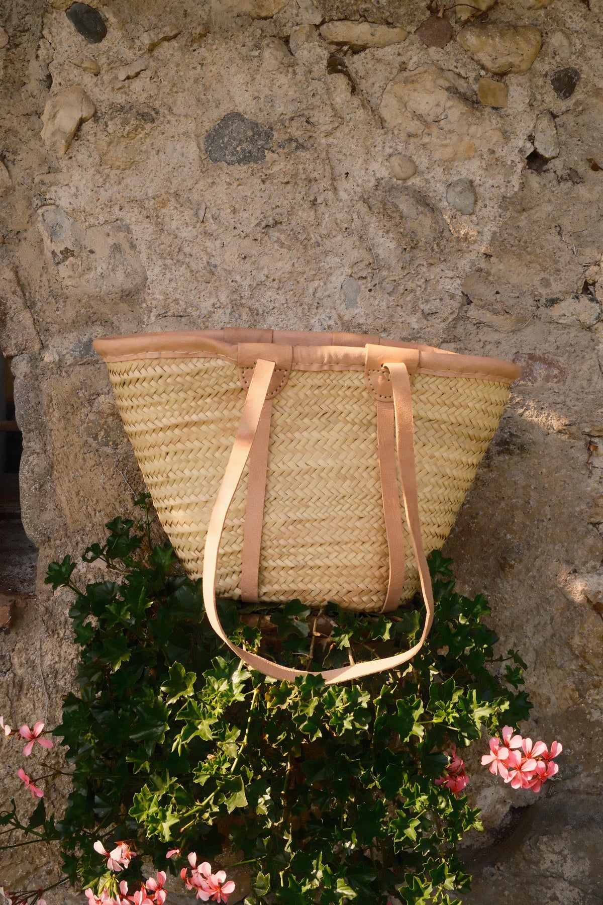 Mrs. Riviera Basket Bag "Golden Lotus" – Handmade in Morocco