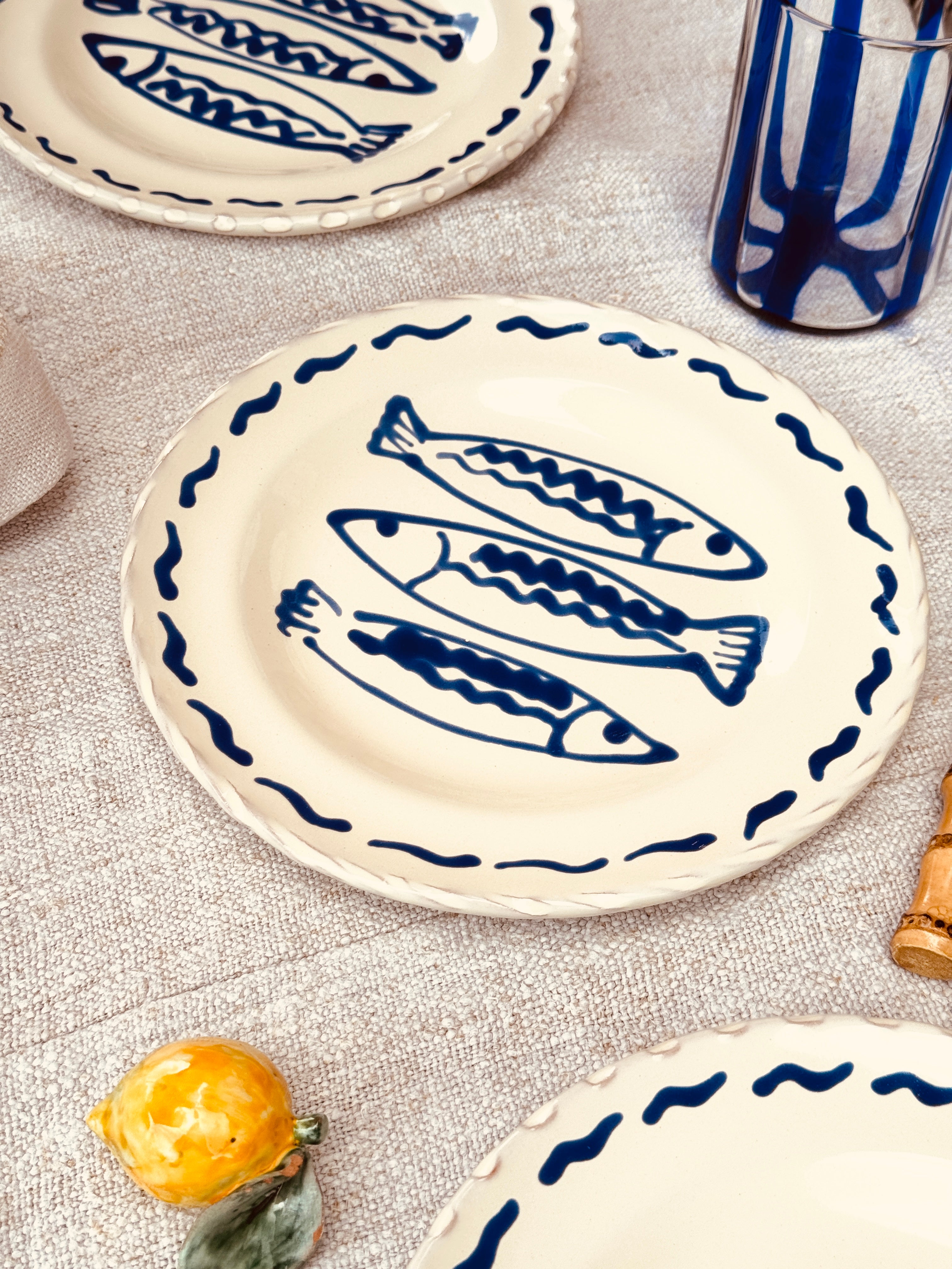 Psychodelic Antipasti-Teller - 20cm „tre Pesci blu innamorati“ 💕