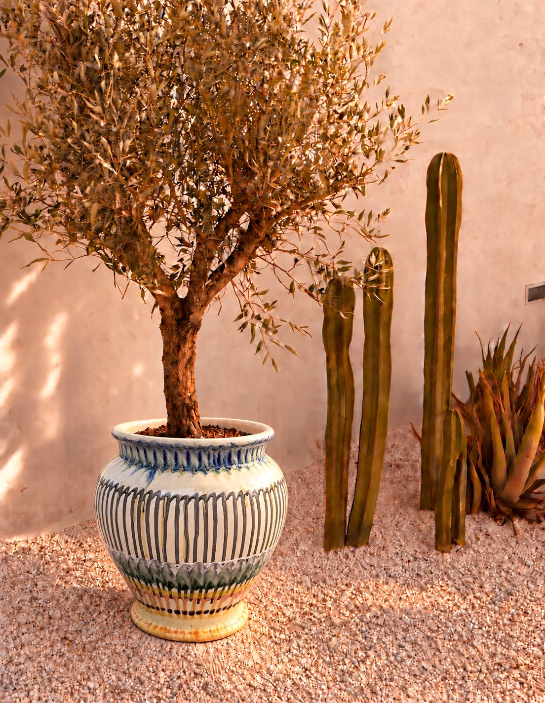 Keramik Pflanztopf handgefertigt | 38 cm Riviera Statement Piece