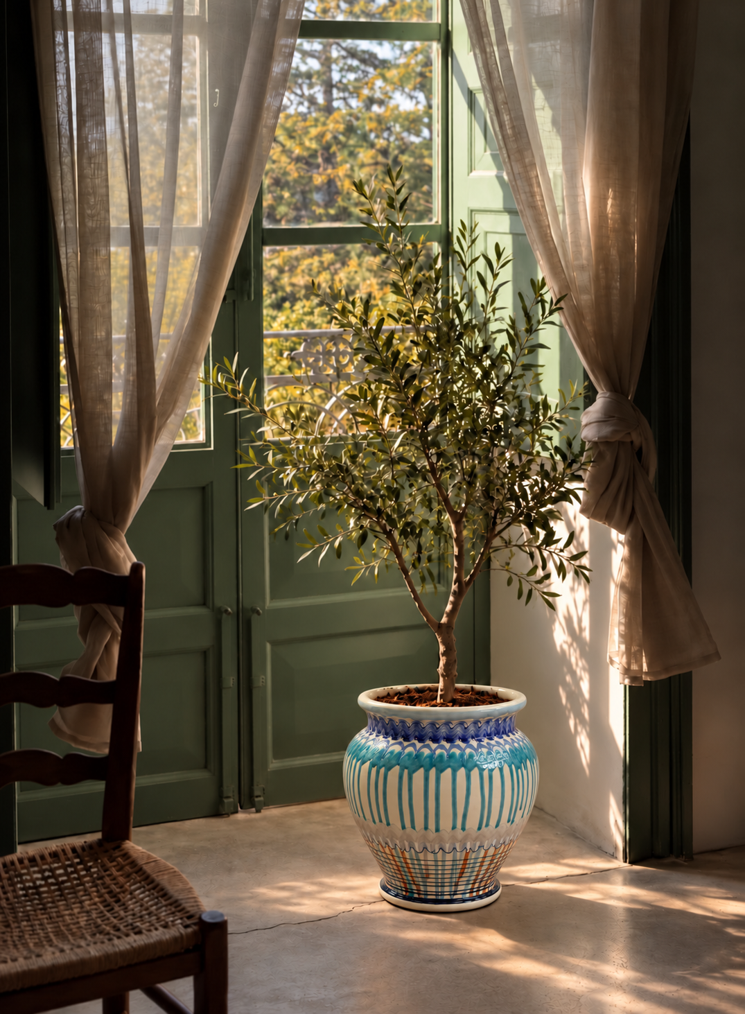 Keramik Pflanztopf handgefertigt | 38 cm Riviera Statement Piece