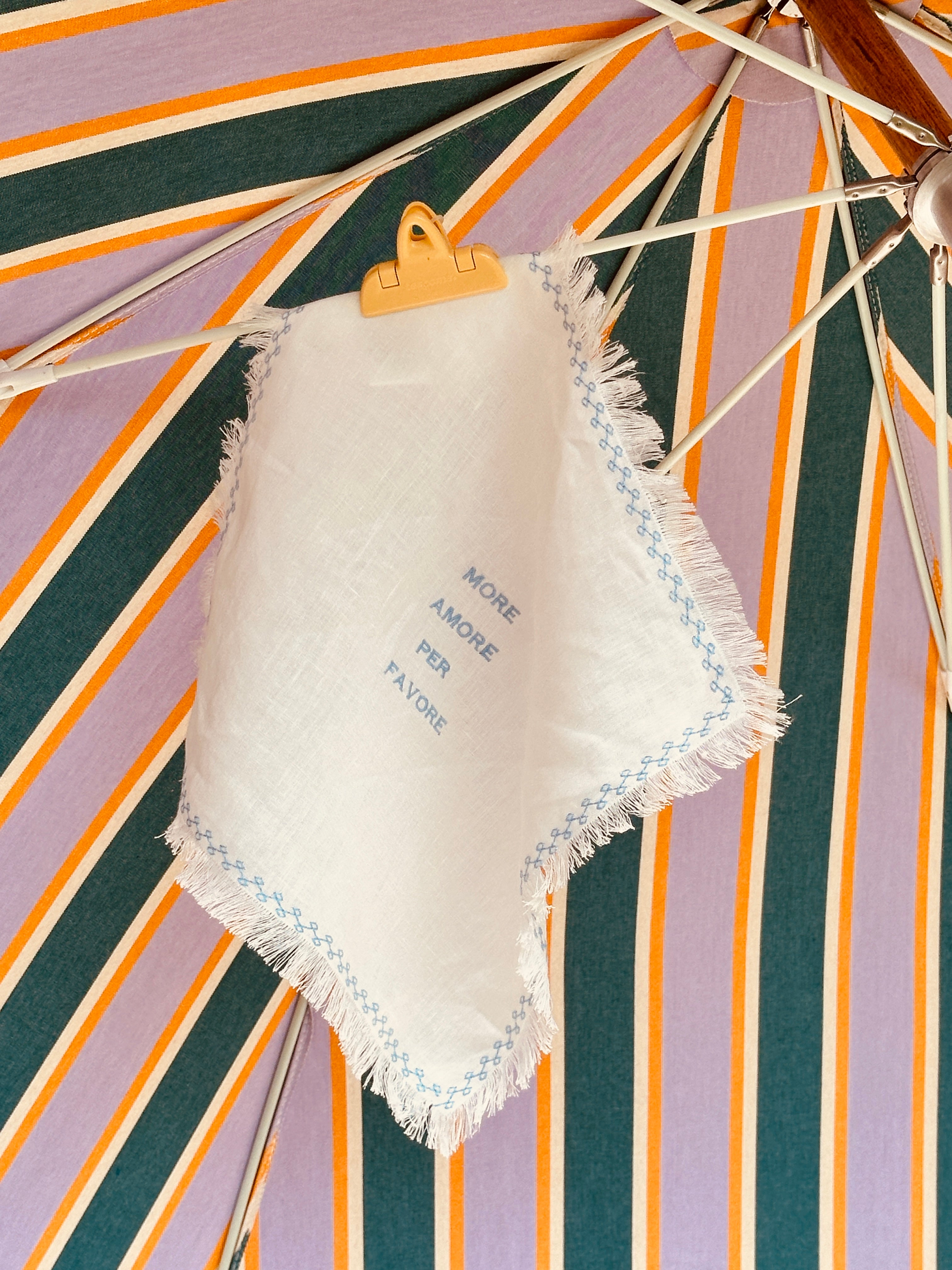 Light Linen Napkin "More Amore per Favore"