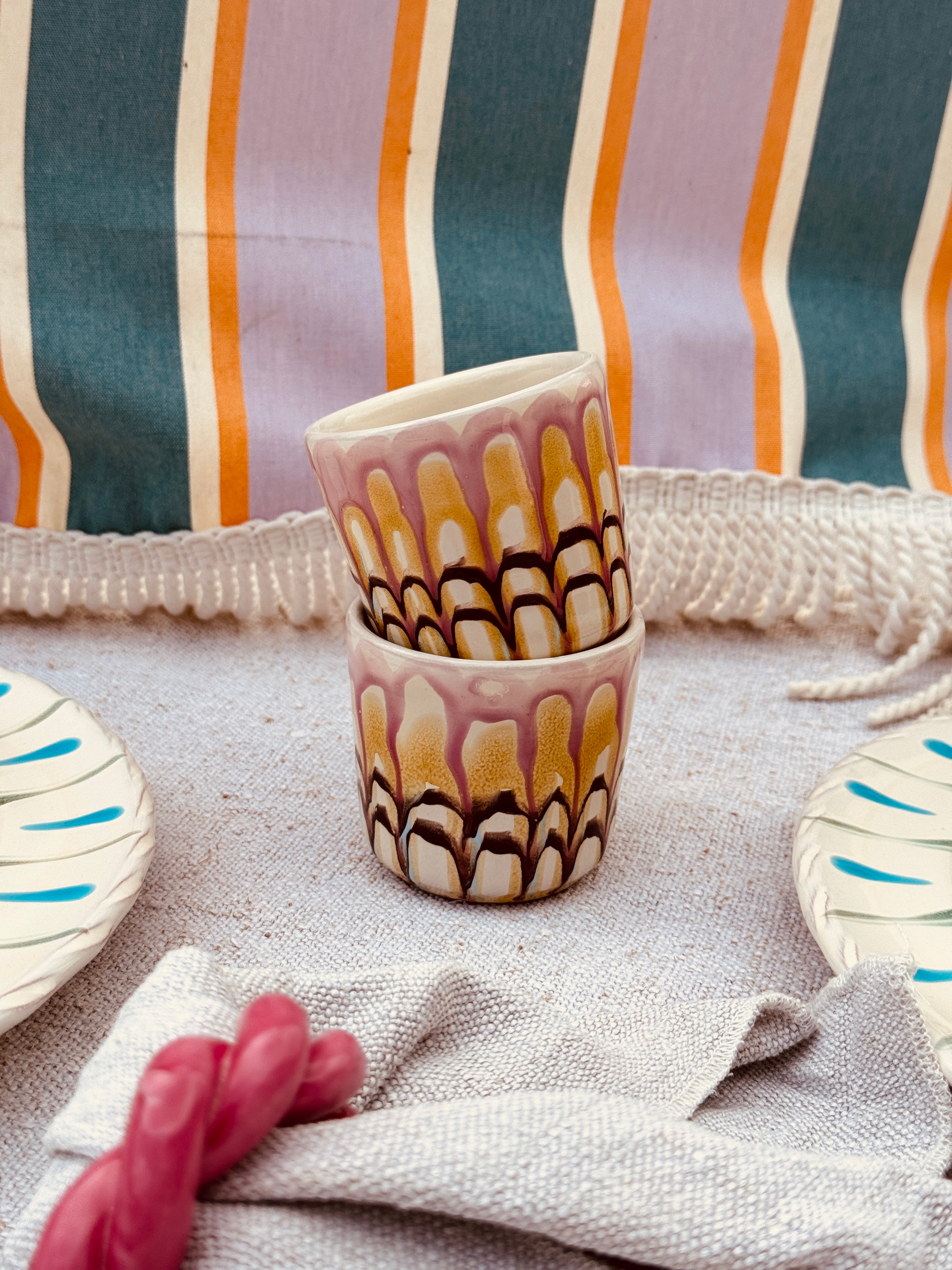 Psychodelic Espresso Mug "Italian Friends" Set of 2