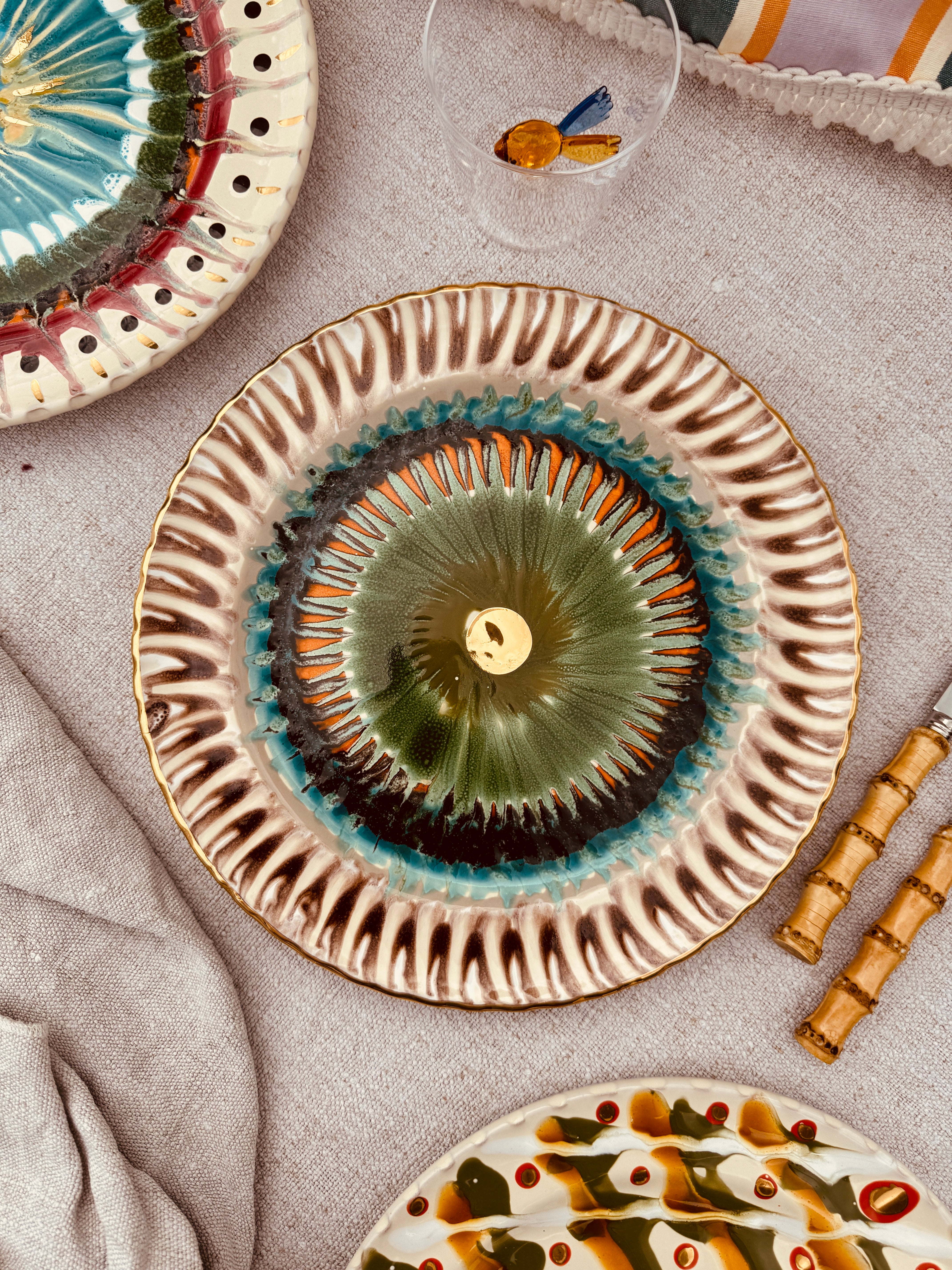 GOLD Psychodelic Speiseteller - 27cm "Christmas Limited Gold Edition"