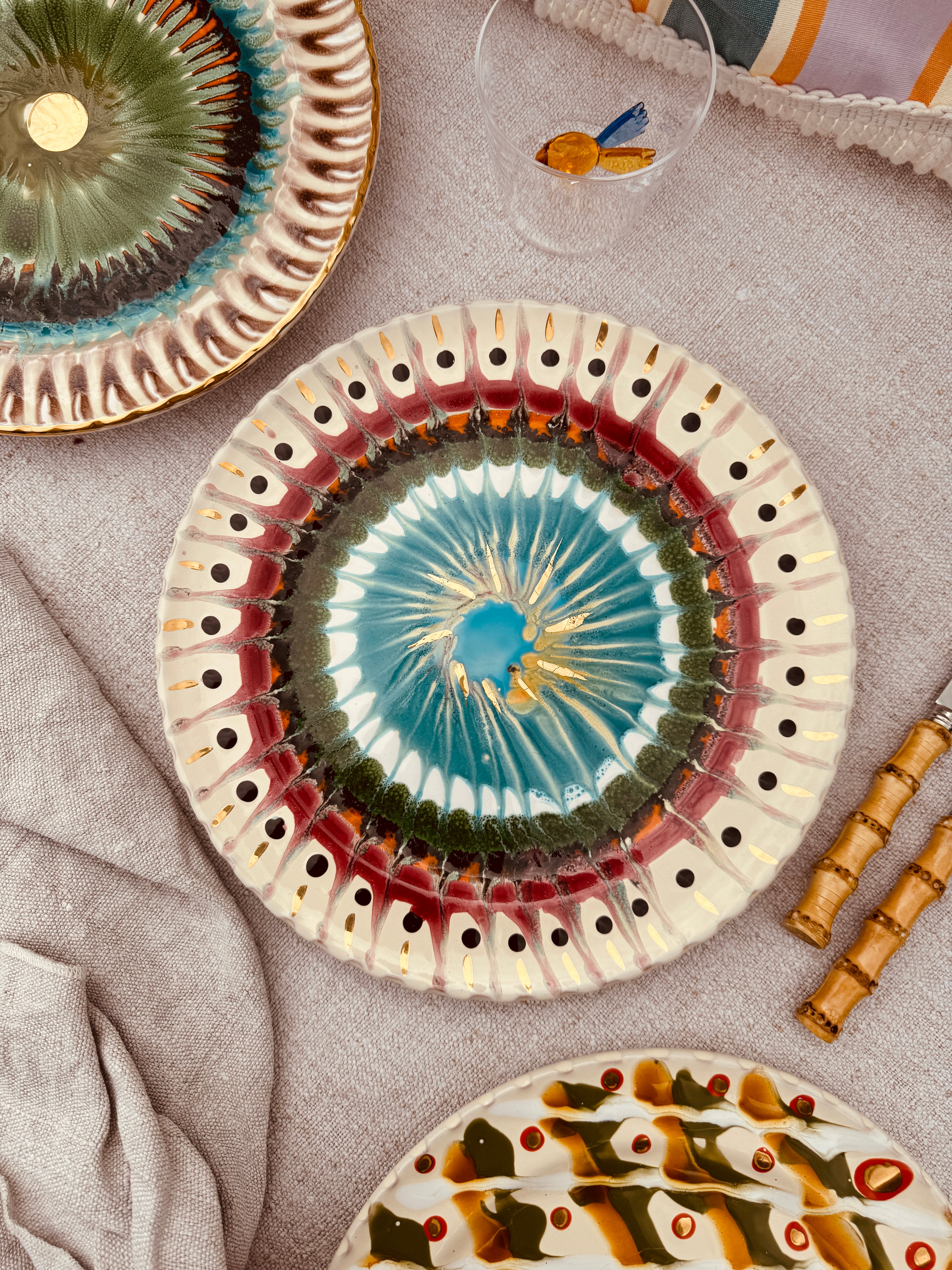 GOLD Psychodelic Speiseteller - 27cm "Christmas Limited Gold Edition"