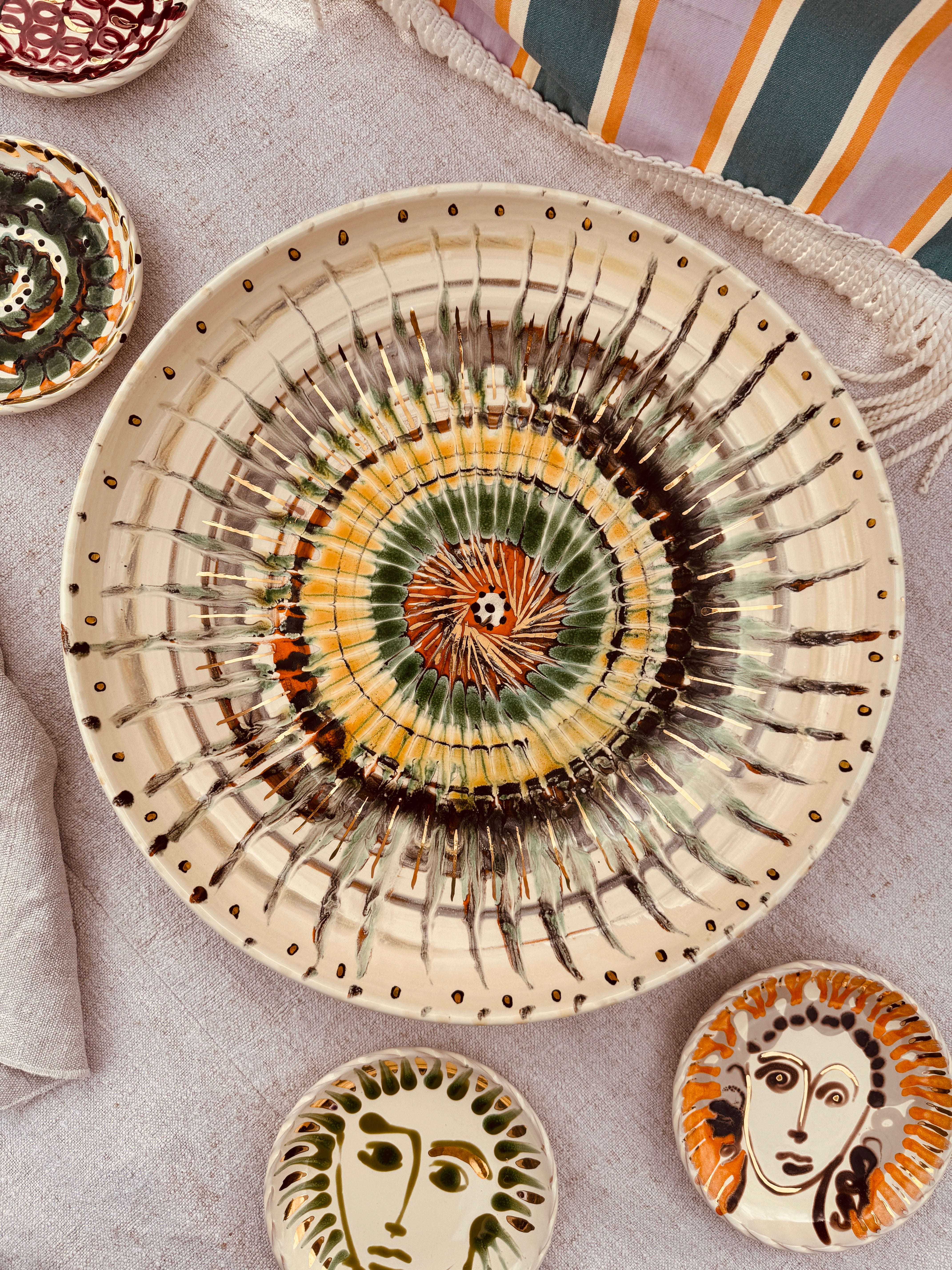 GOLD große Psychodelic Schale - 42cm "Christmas Limited Gold Edition"