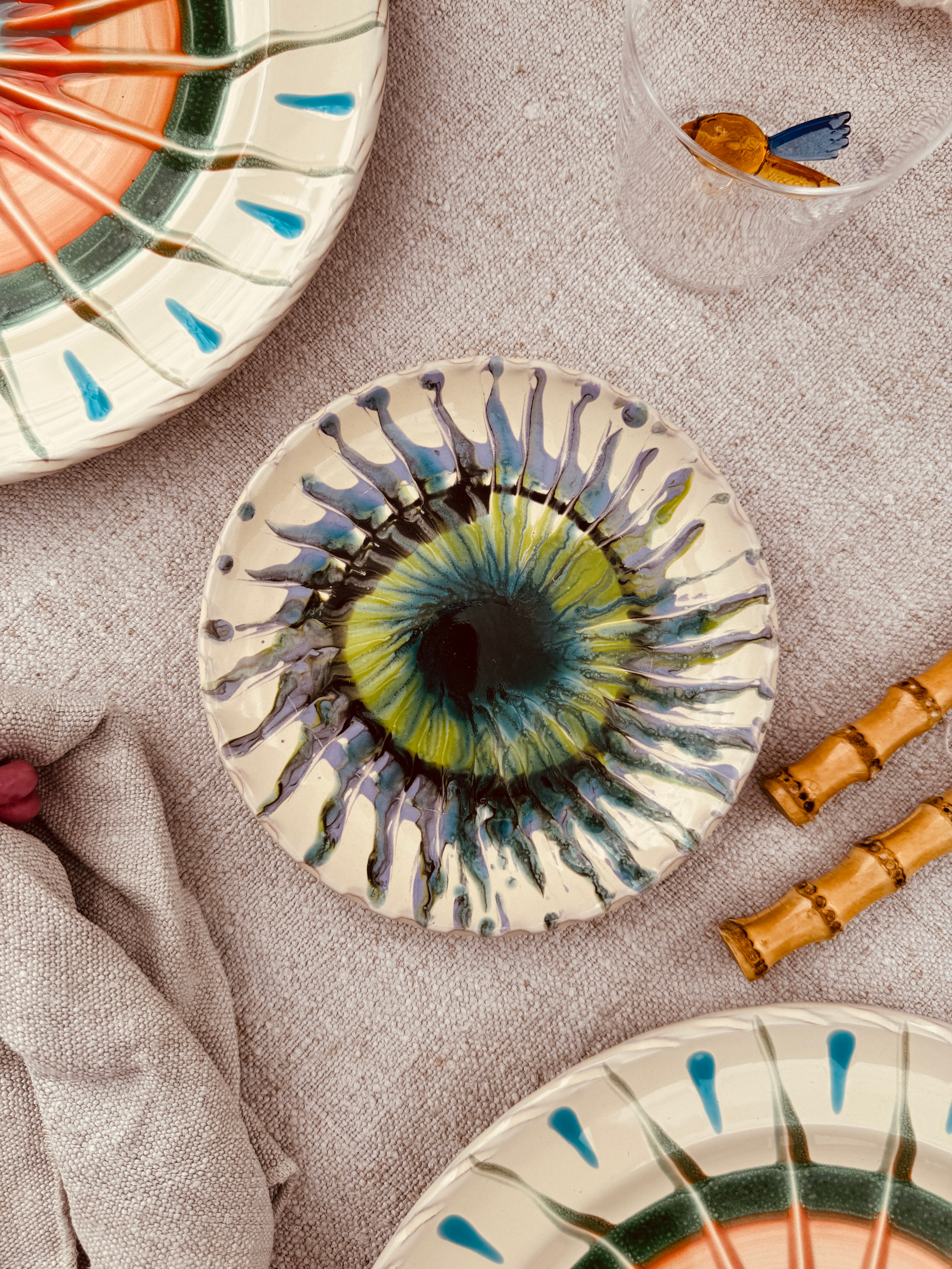 Unique Psychodelic Fruit Plate - 16cm "Opera Unica"