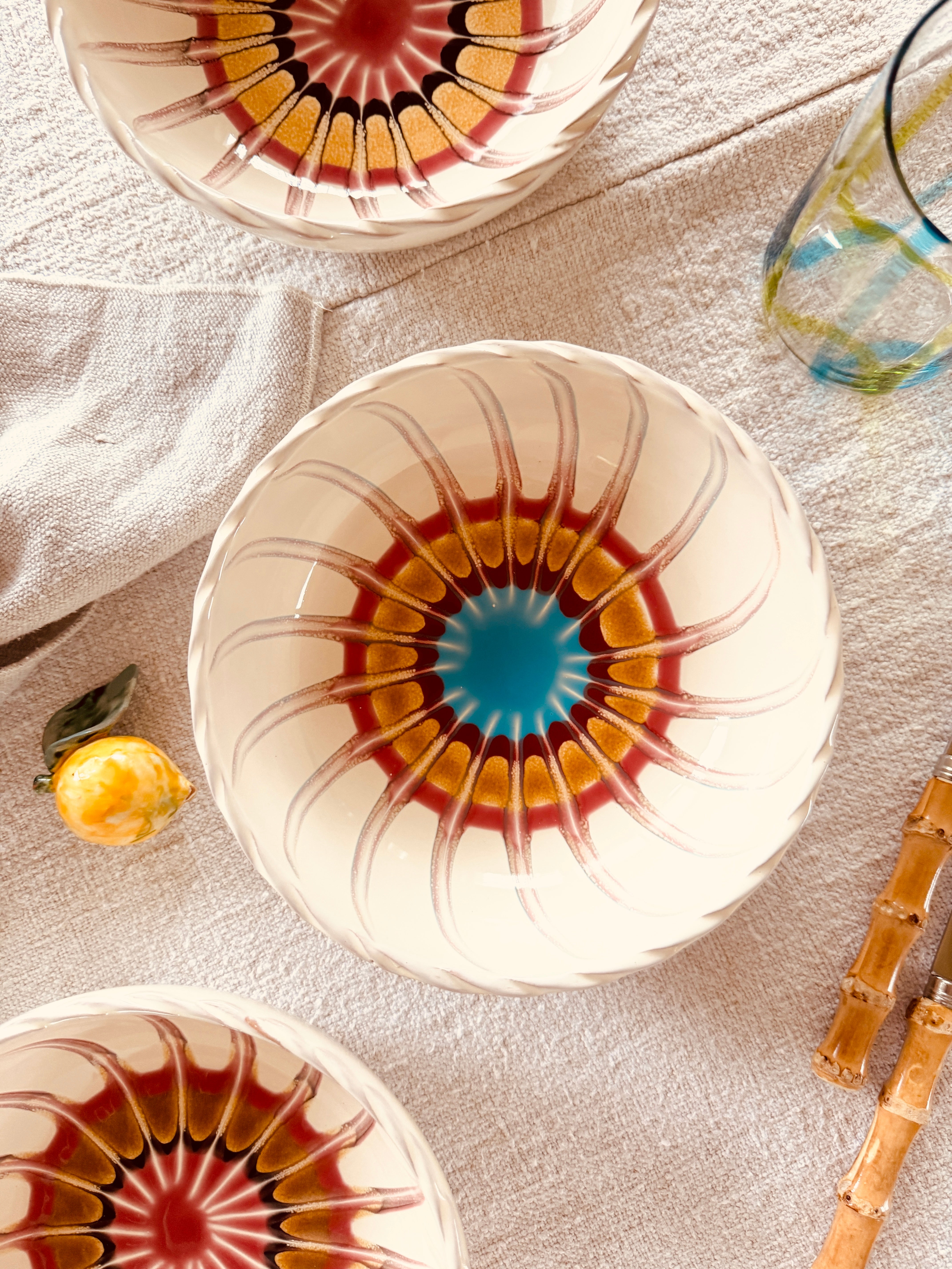 Handgefertigte Keramik Pasta Bowl 19 cm | Psychodelic Kollektion