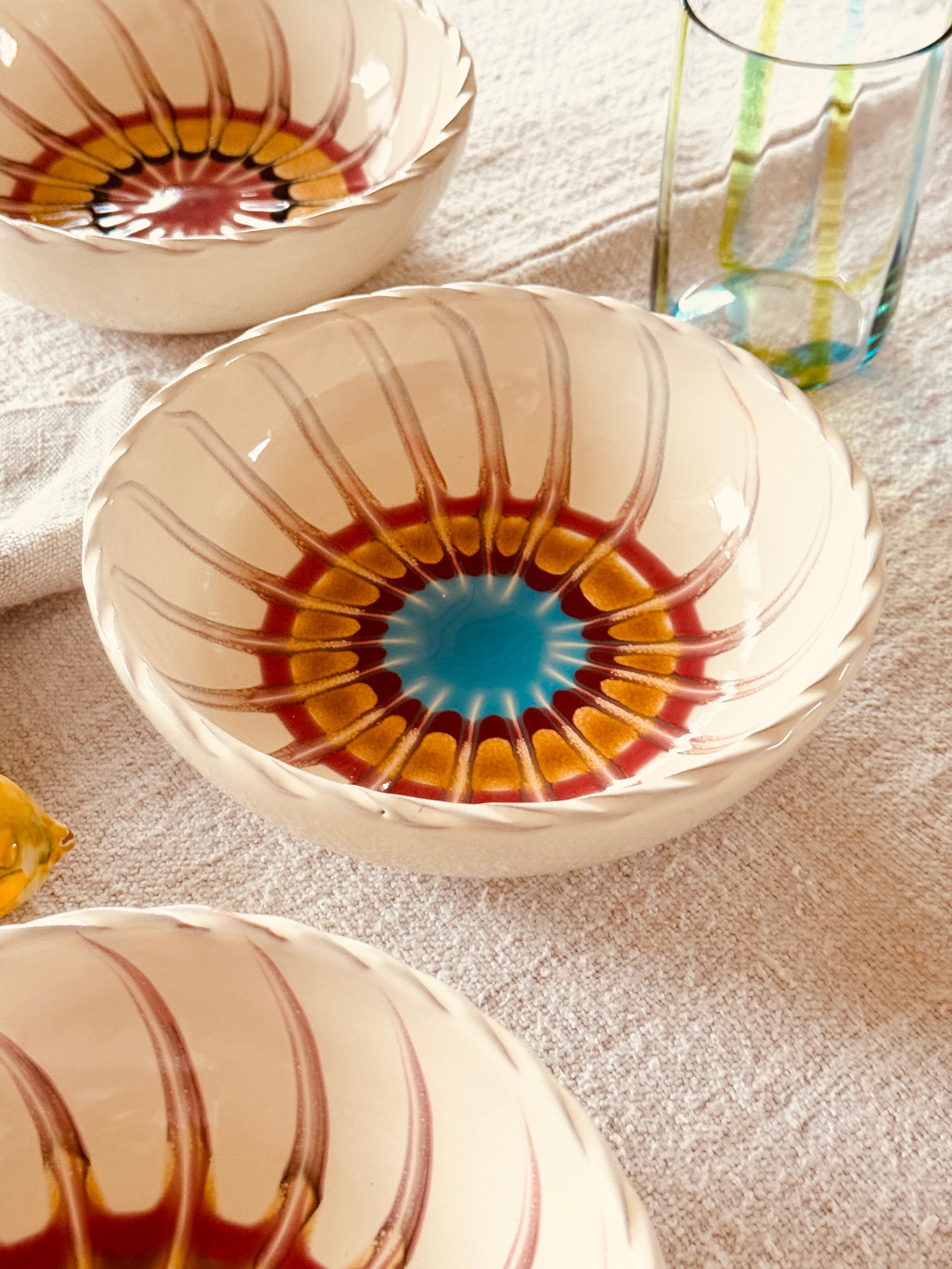 Handgefertigte Keramik Pasta Bowl 19 cm | Psychodelic Kollektion