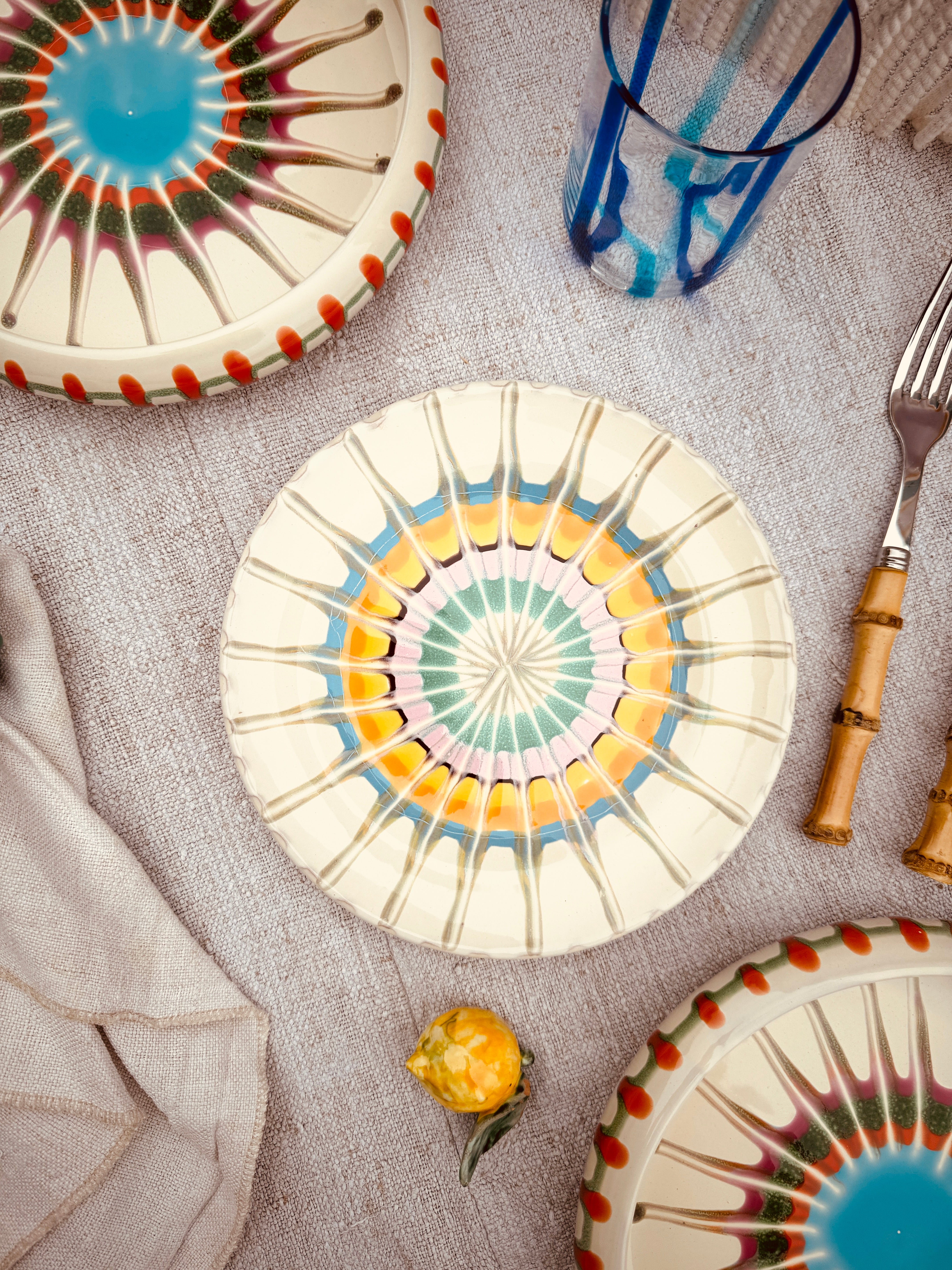 Psychodelic Antipasti / Dessertteller - 20 cm "Lido Sole 1962" 