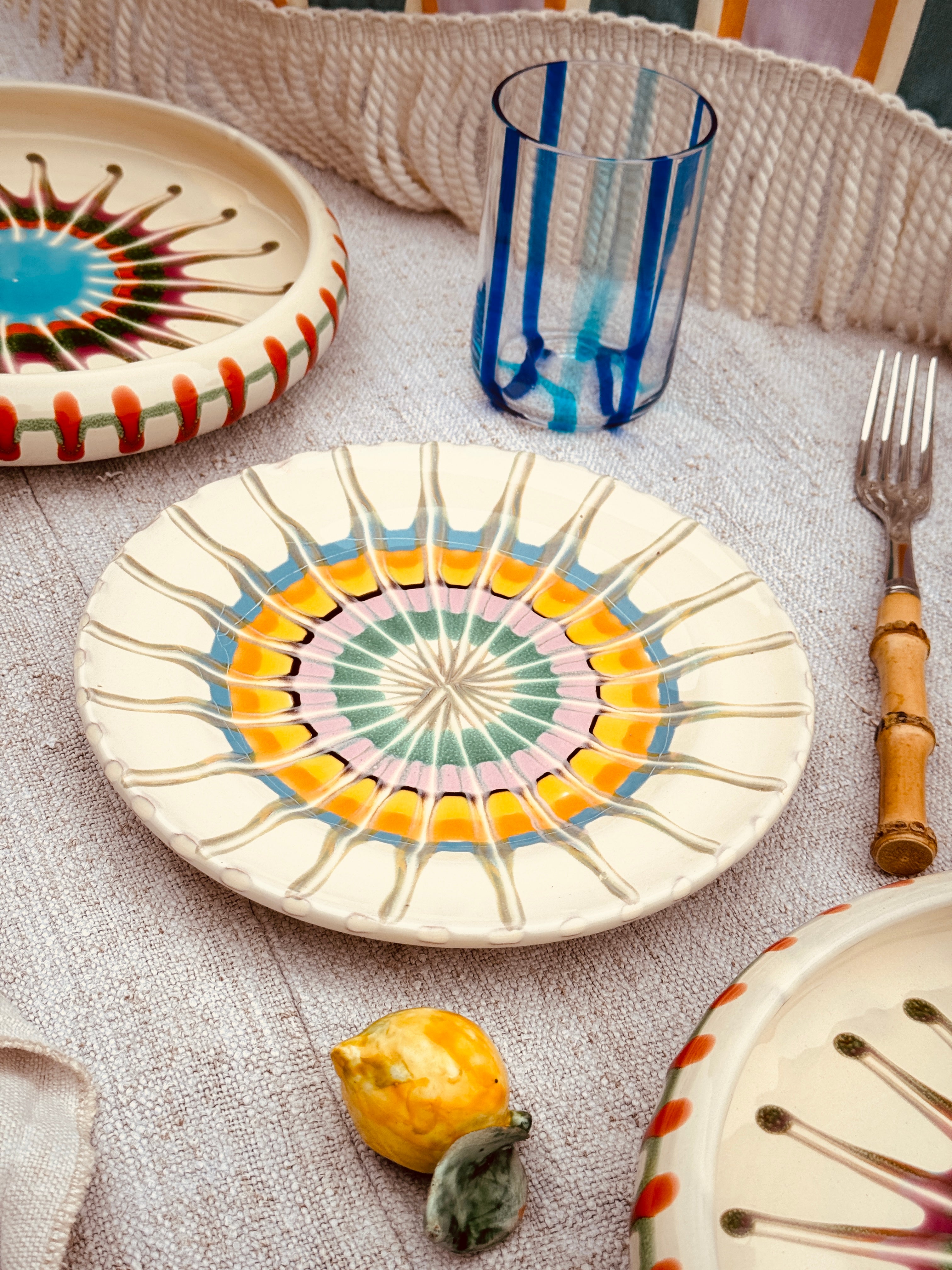 Psychodelic Antipasti / Dessertteller - 20 cm "Lido Sole 1962" 