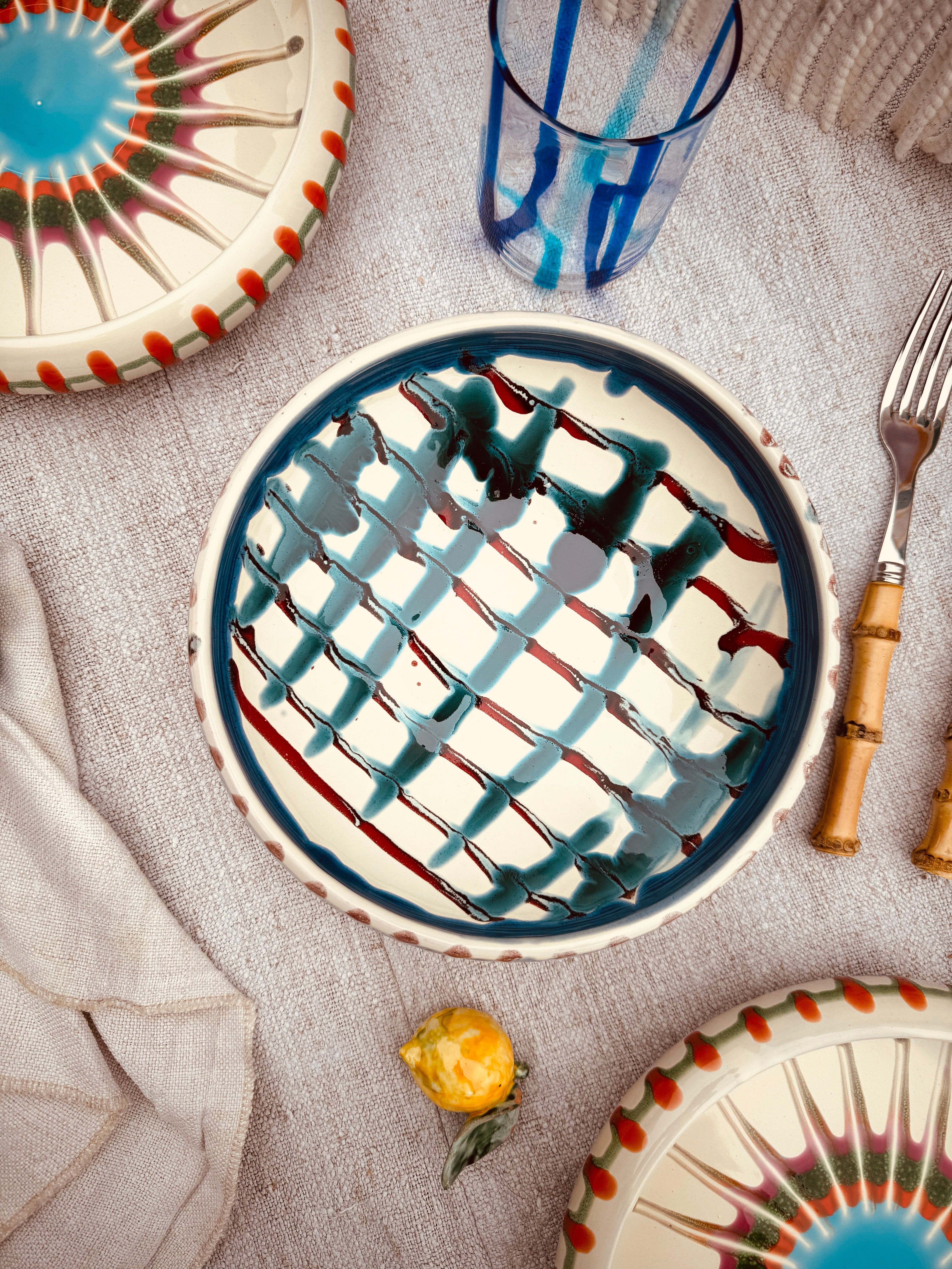 Psychodelic Schale – 21 cm „Bordo Tornito“ – Einzelstück