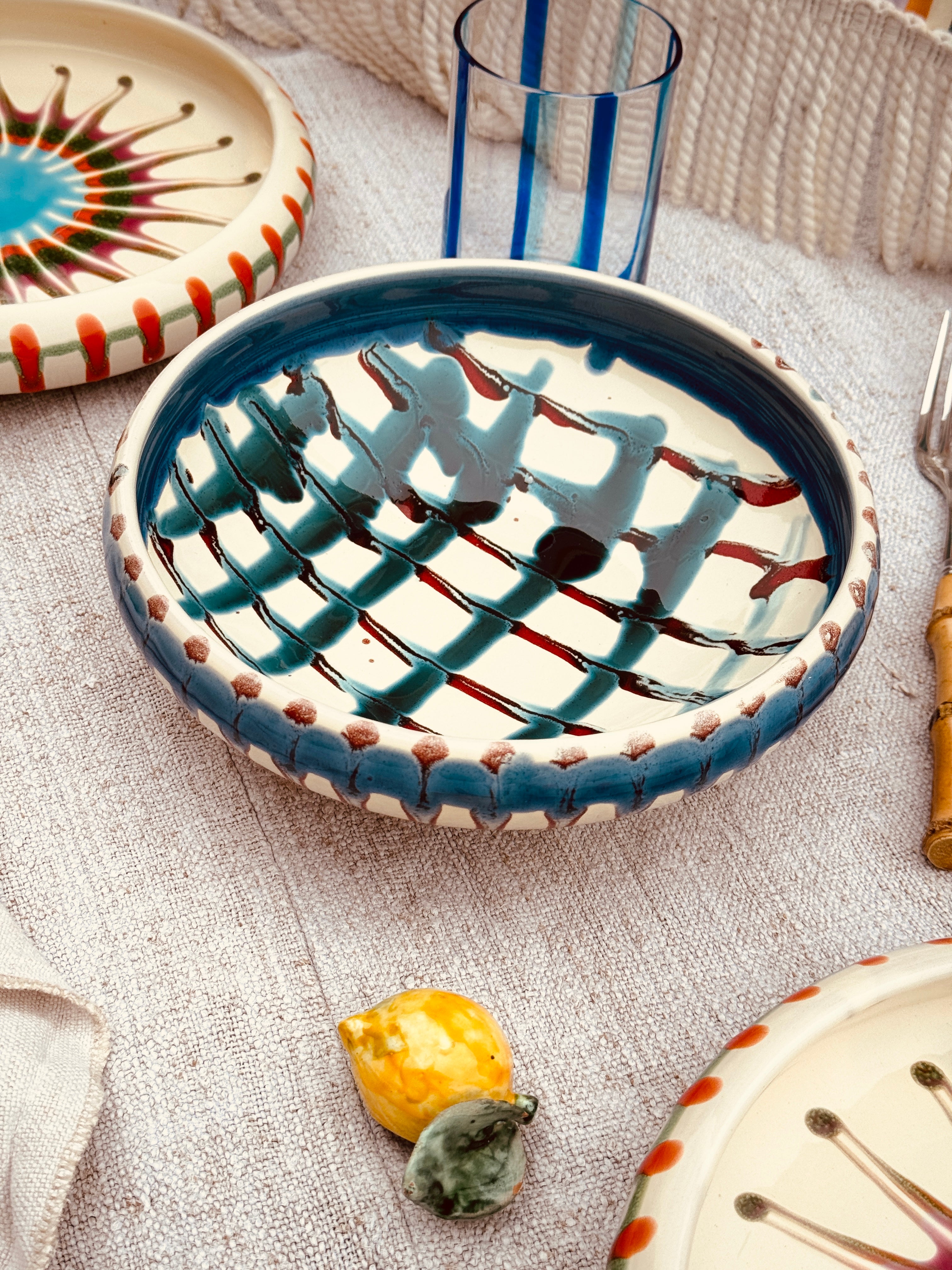 Psychodelic Schale – 21 cm „Bordo Tornito“ – Einzelstück