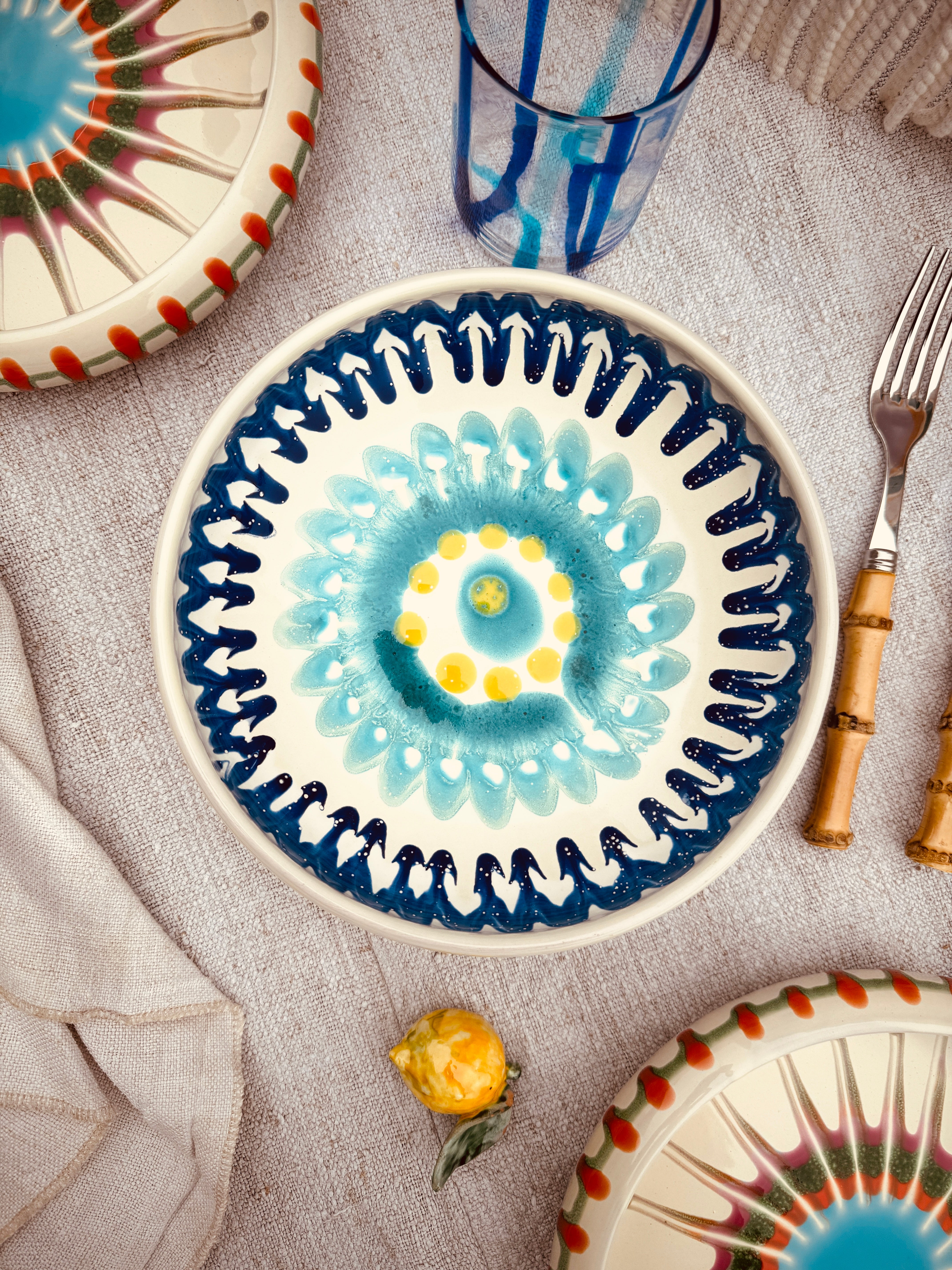 Psychodelic Schale – 21 cm „Bordo Tornito“ – Einzelstück