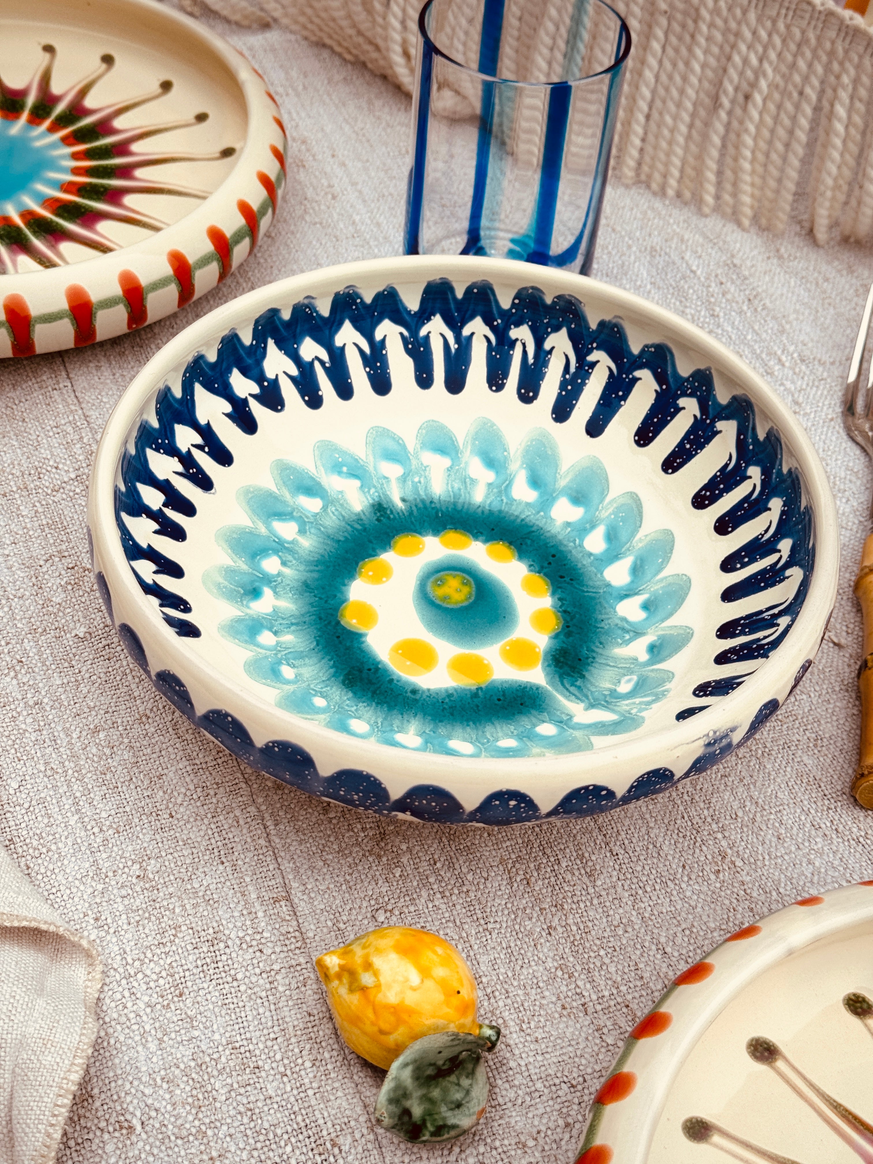 Psychodelic Schale – 21 cm „Bordo Tornito“ – Einzelstück