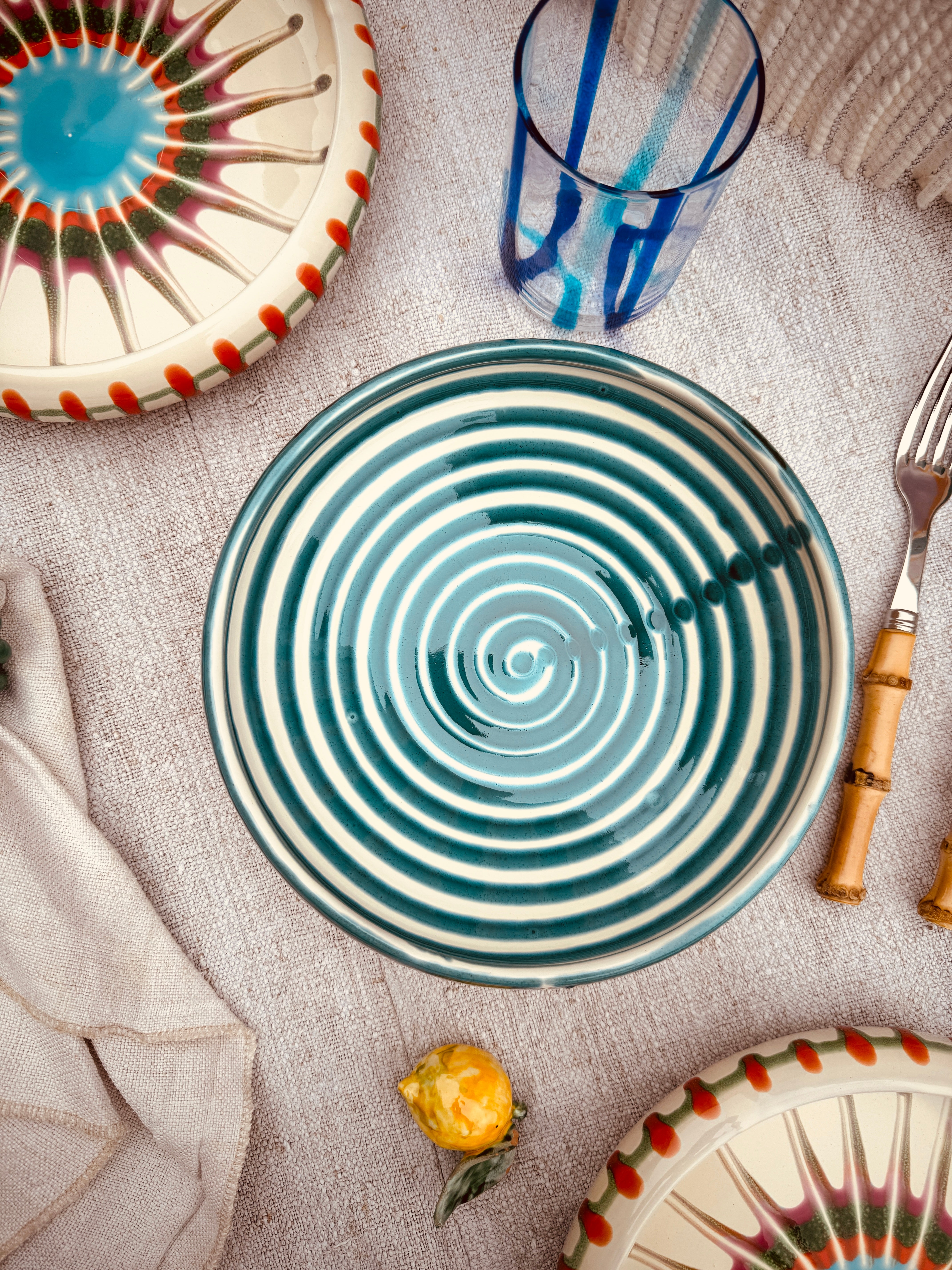 Psychodelic Schale – 21 cm „Bordo Tornito“ – Einzelstück