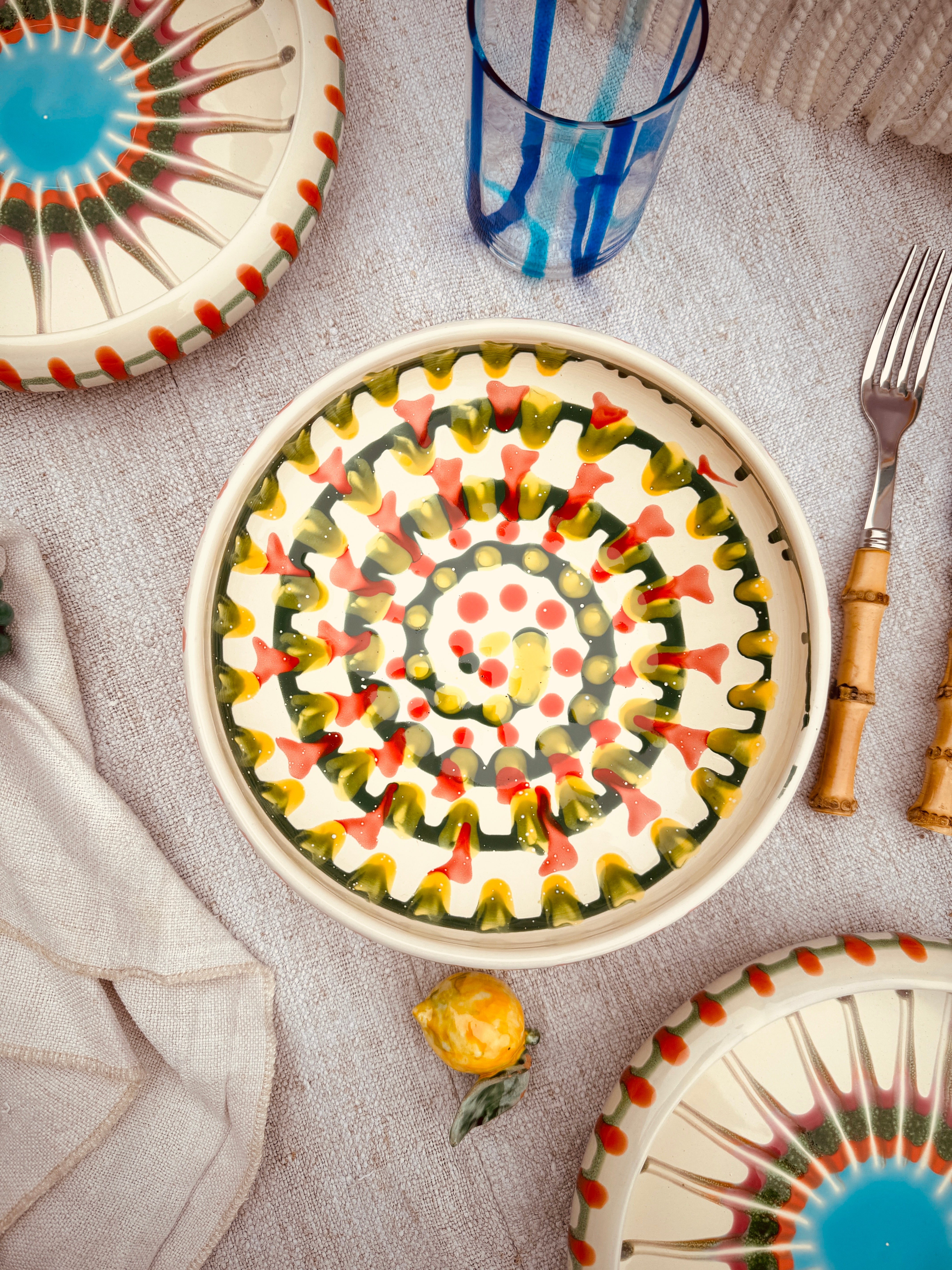 Psychodelic Schale – 21 cm „Bordo Tornito“ – Einzelstück