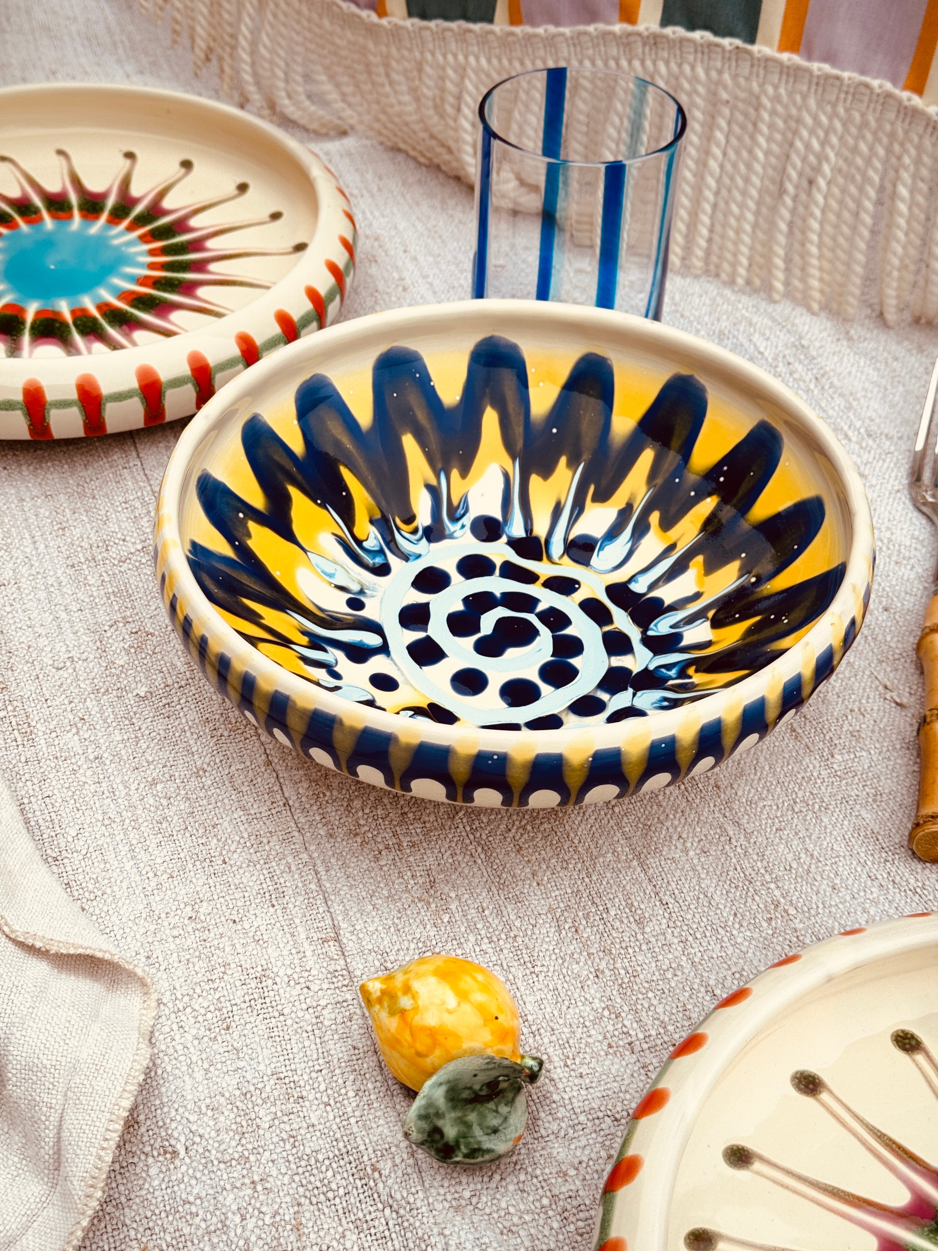 Psychodelic Schale – 21 cm „Bordo Tornito“ – Einzelstück