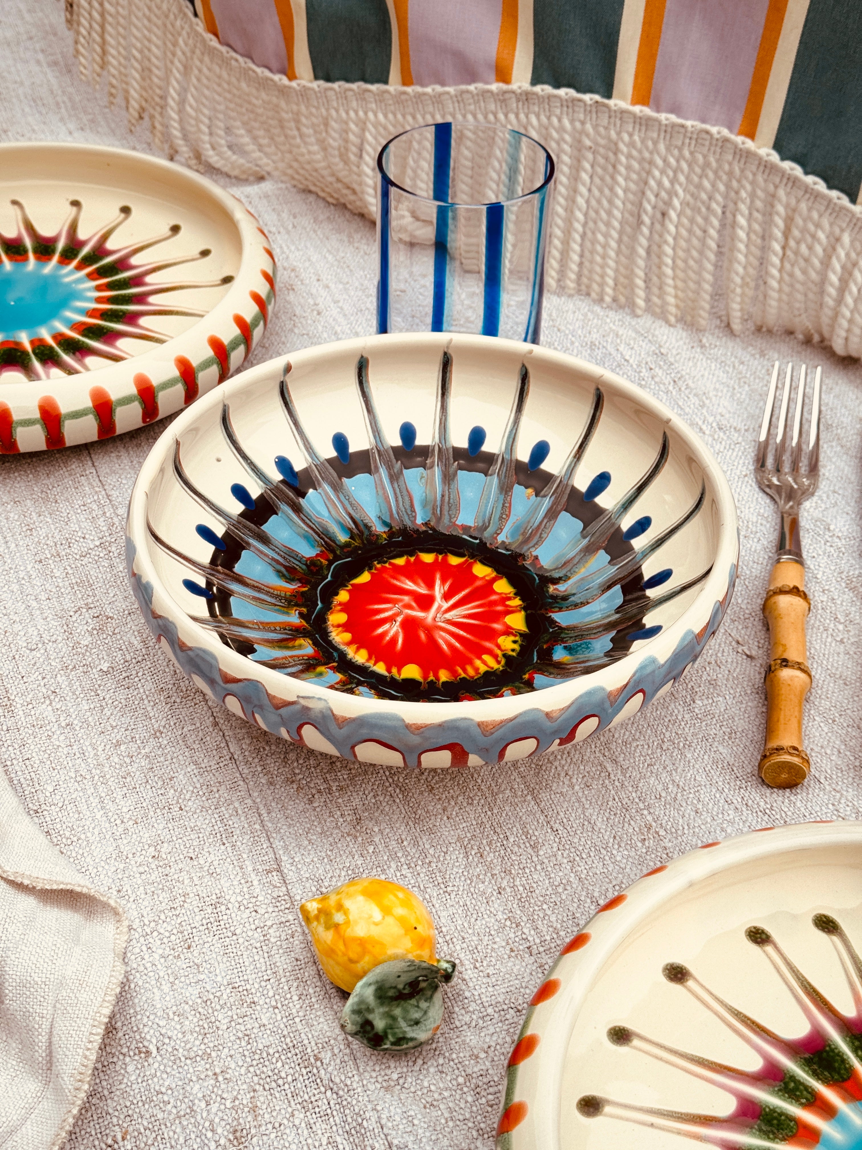 Psychodelic Schale – 21 cm „Bordo Tornito“ – Einzelstück