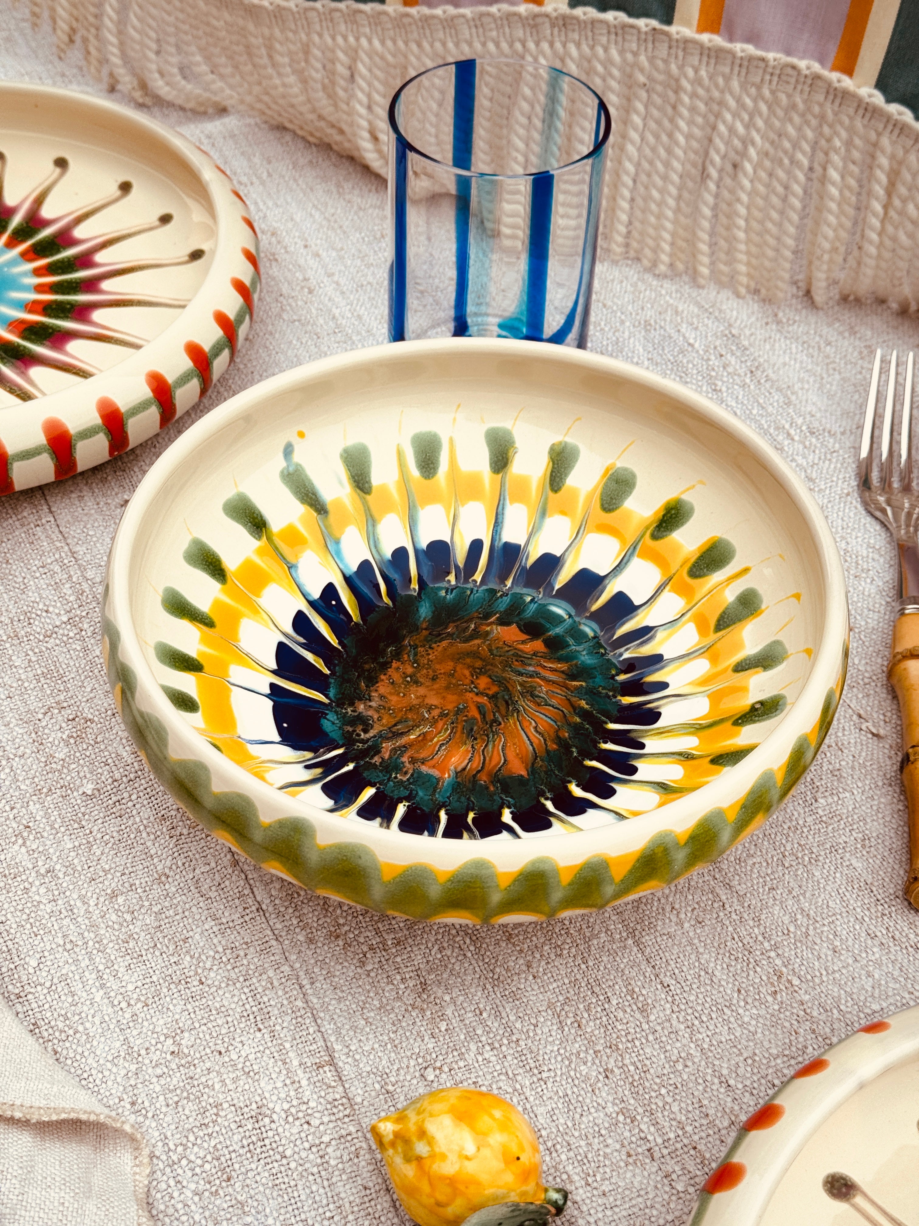 Psychodelic Schale – 21 cm „Bordo Tornito“ – Einzelstück