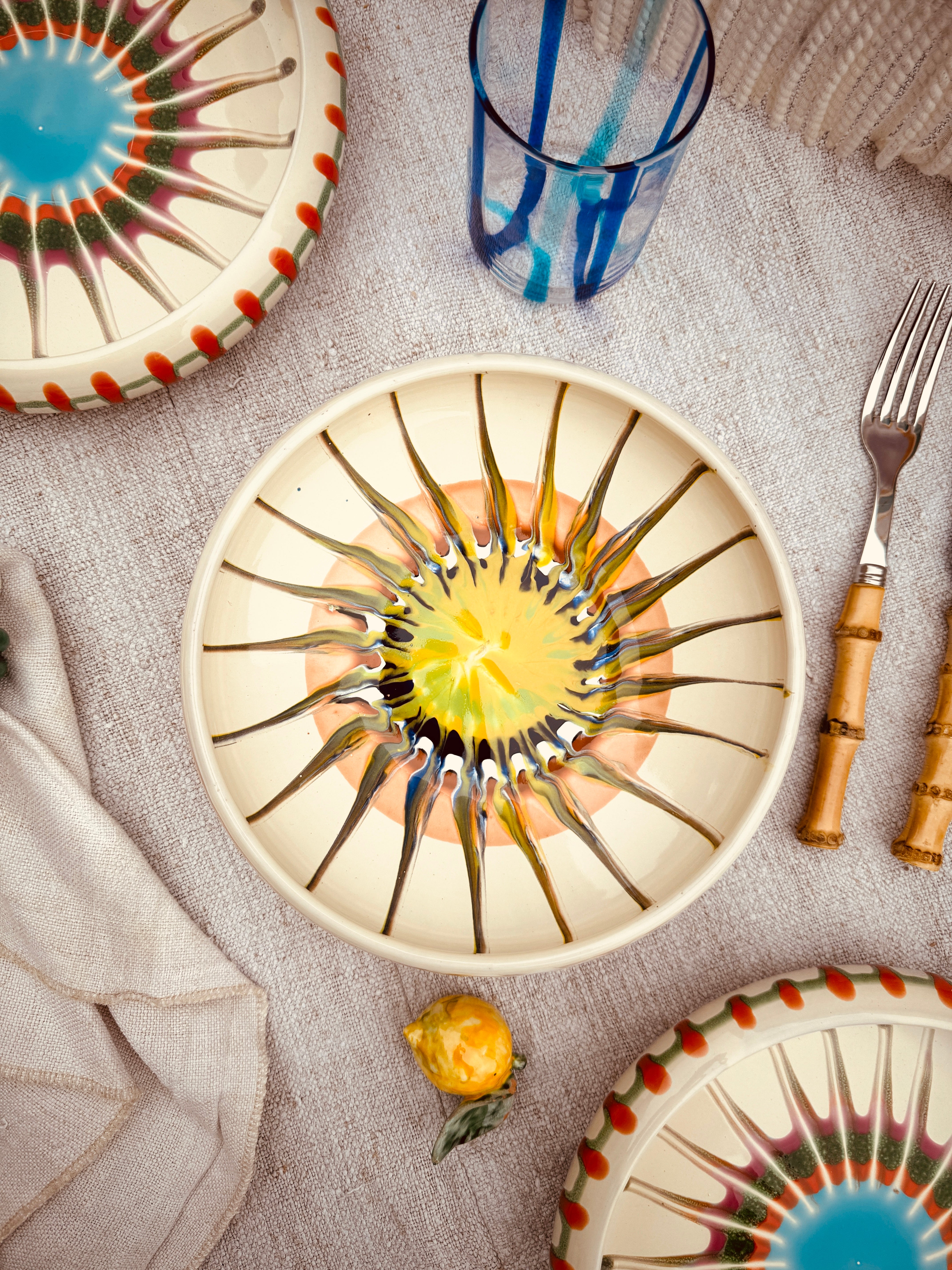 Psychodelic Schale – 21 cm „Bordo Tornito“ – Einzelstück