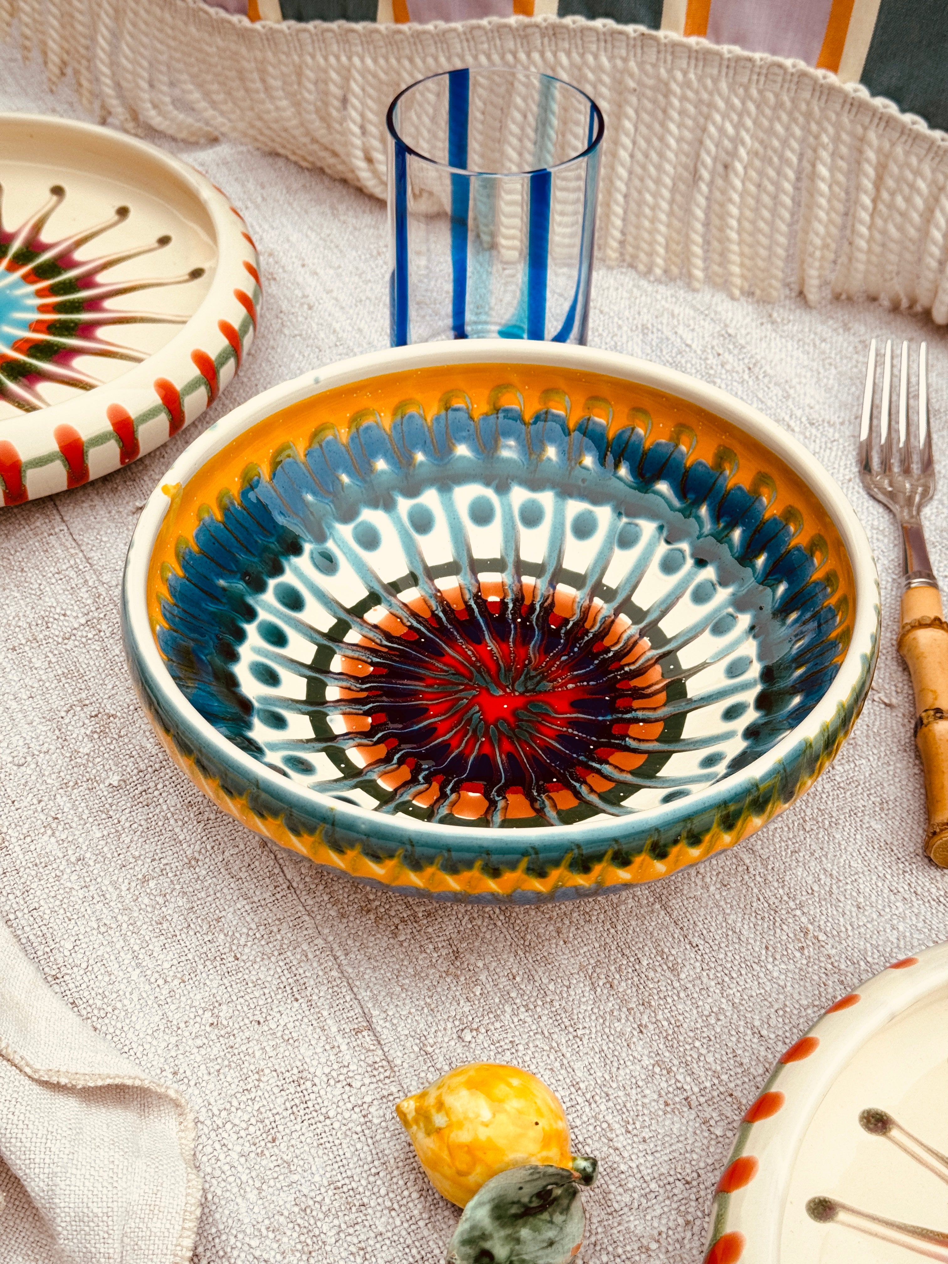 Psychodelic Schale – 21 cm „Bordo Tornito“ – Einzelstück