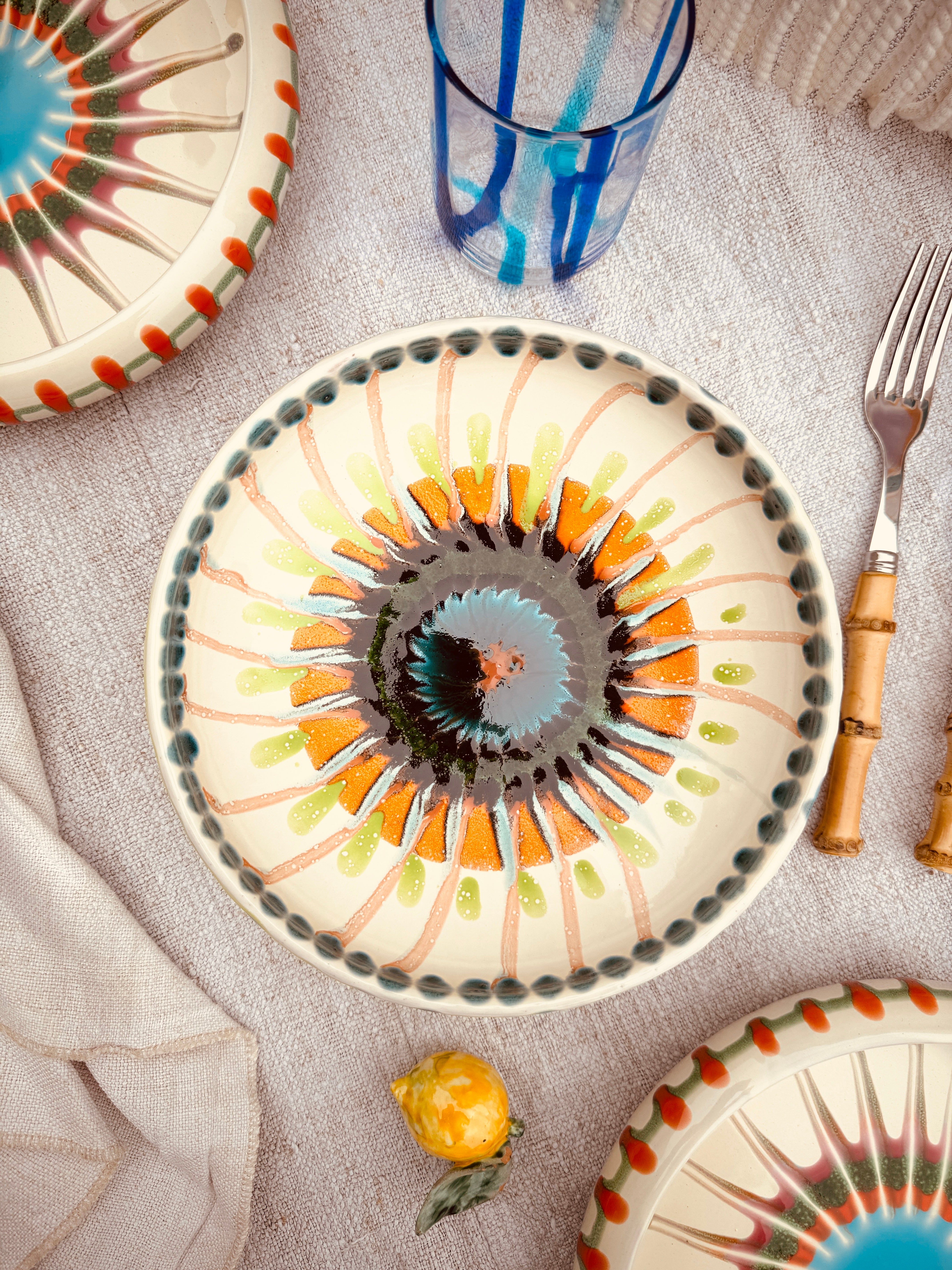 Psychodelic Schale – 21 cm „Bordo Tornito“ – Einzelstück