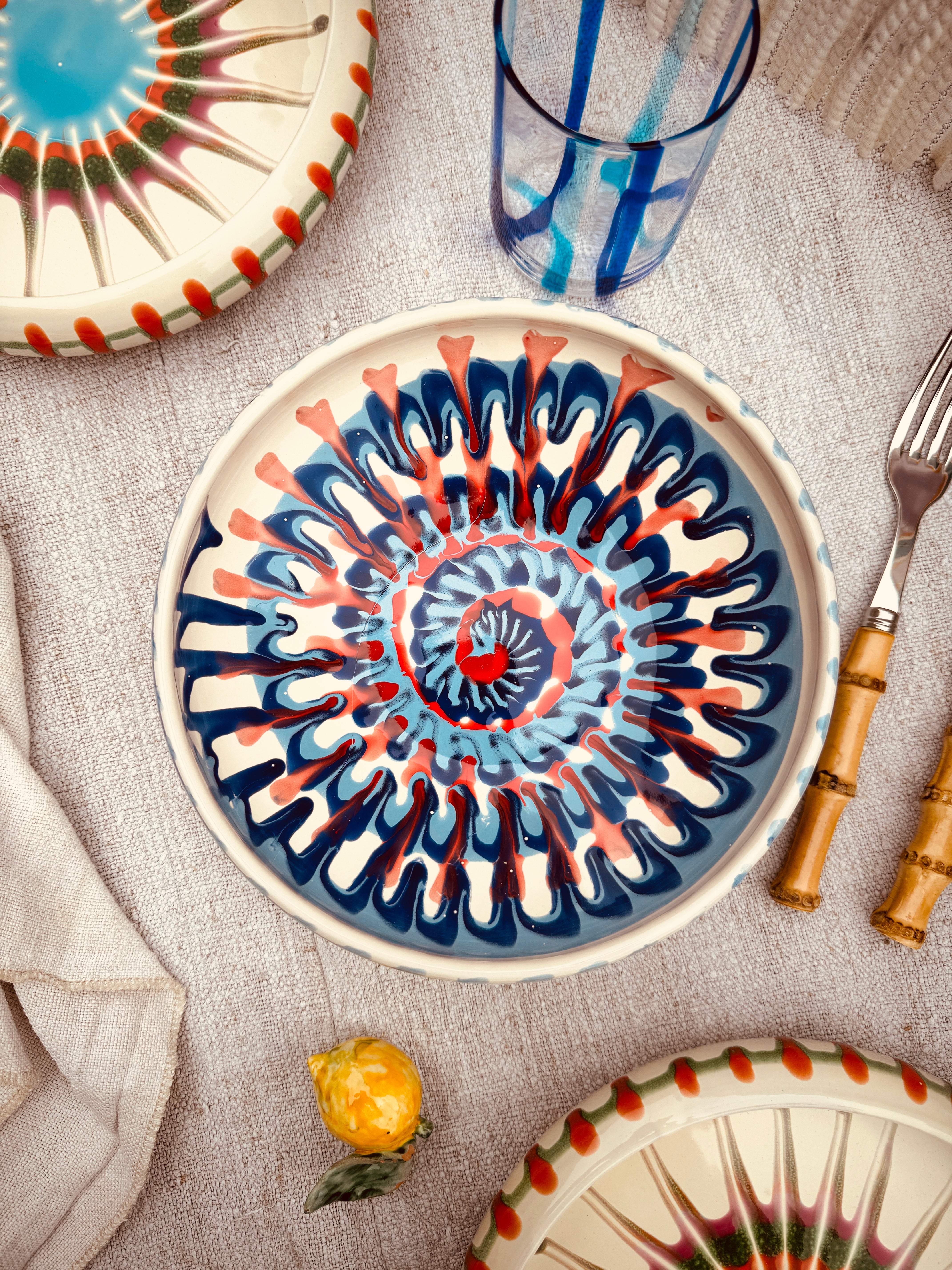 Psychodelic Schale – 21 cm „Bordo Tornito“ – Einzelstück